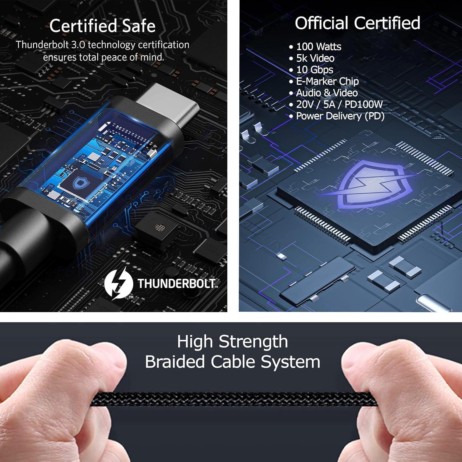 Cable USB-C 100W TEK STYZ 1M Thunderbolt 3/4 8K HDMI