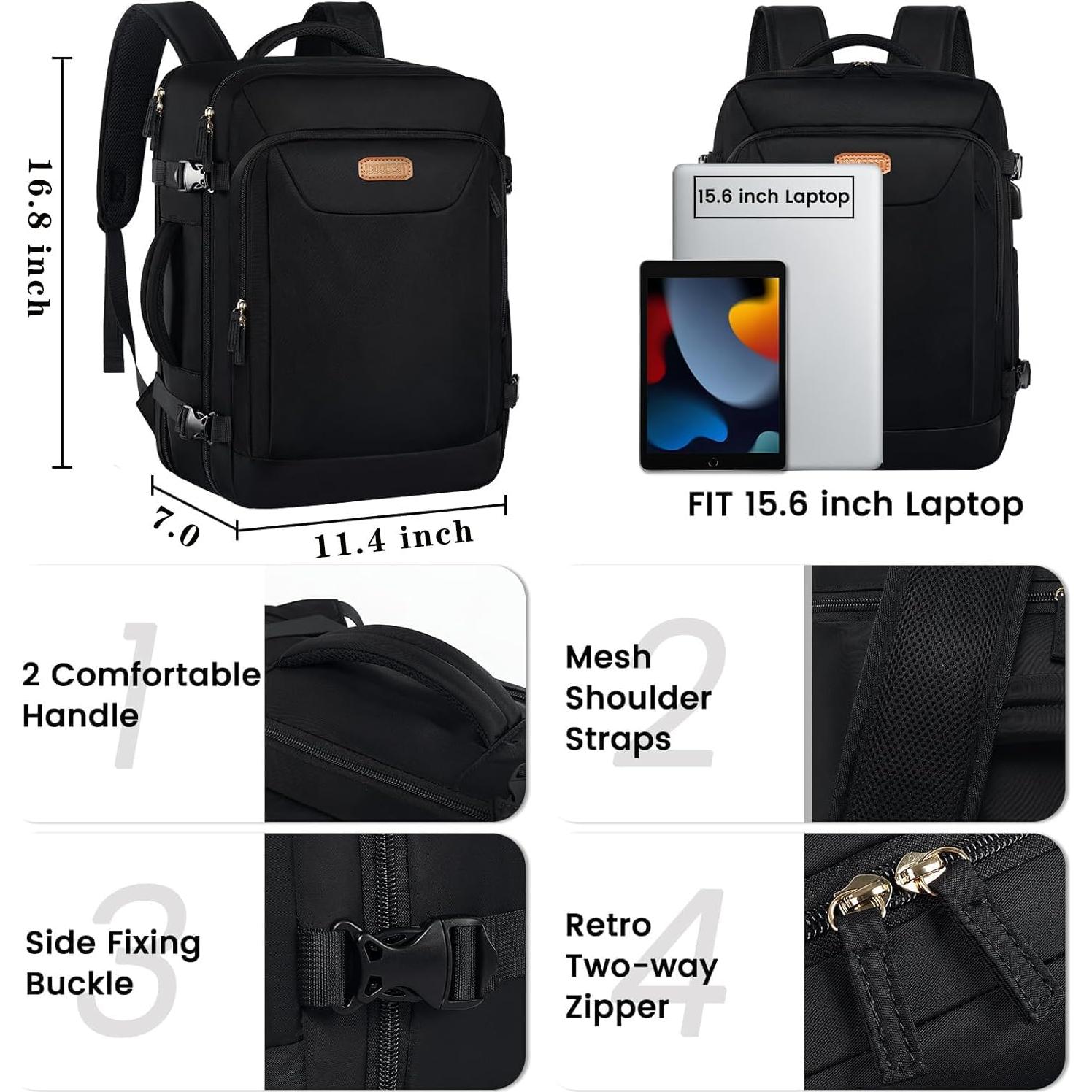 Mochila de viaje Antirrobo para Laptop 15.6" Negra
