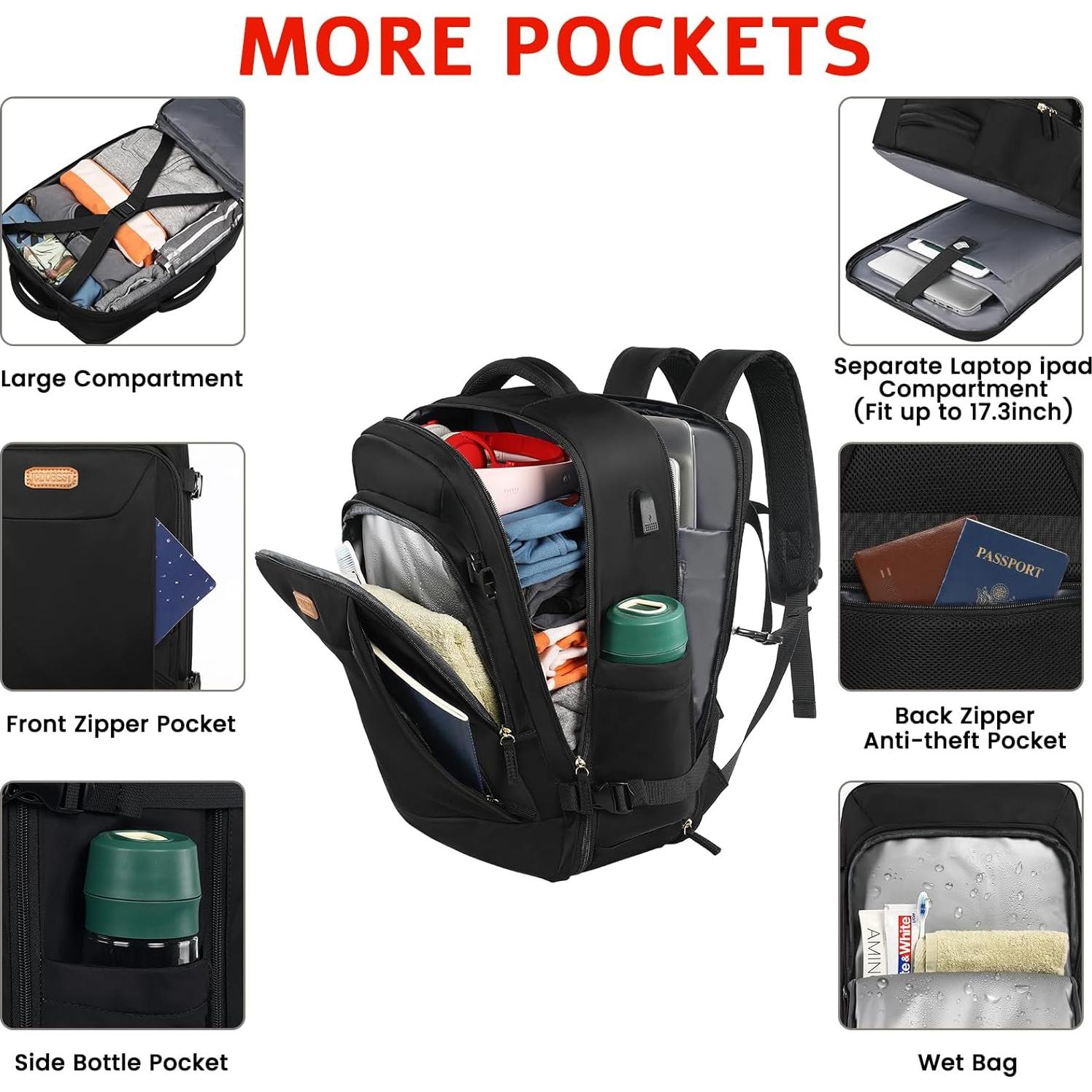 Mochila de viaje Antirrobo para Laptop 15.6" Negra