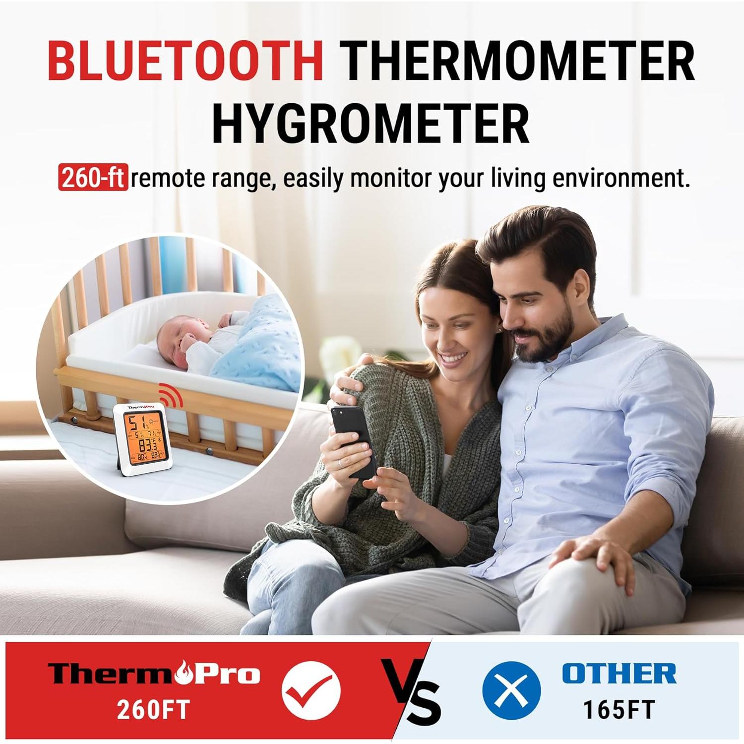 Termómetro Higrómetro ThermoPro TP350 Bluetooth 79.25m