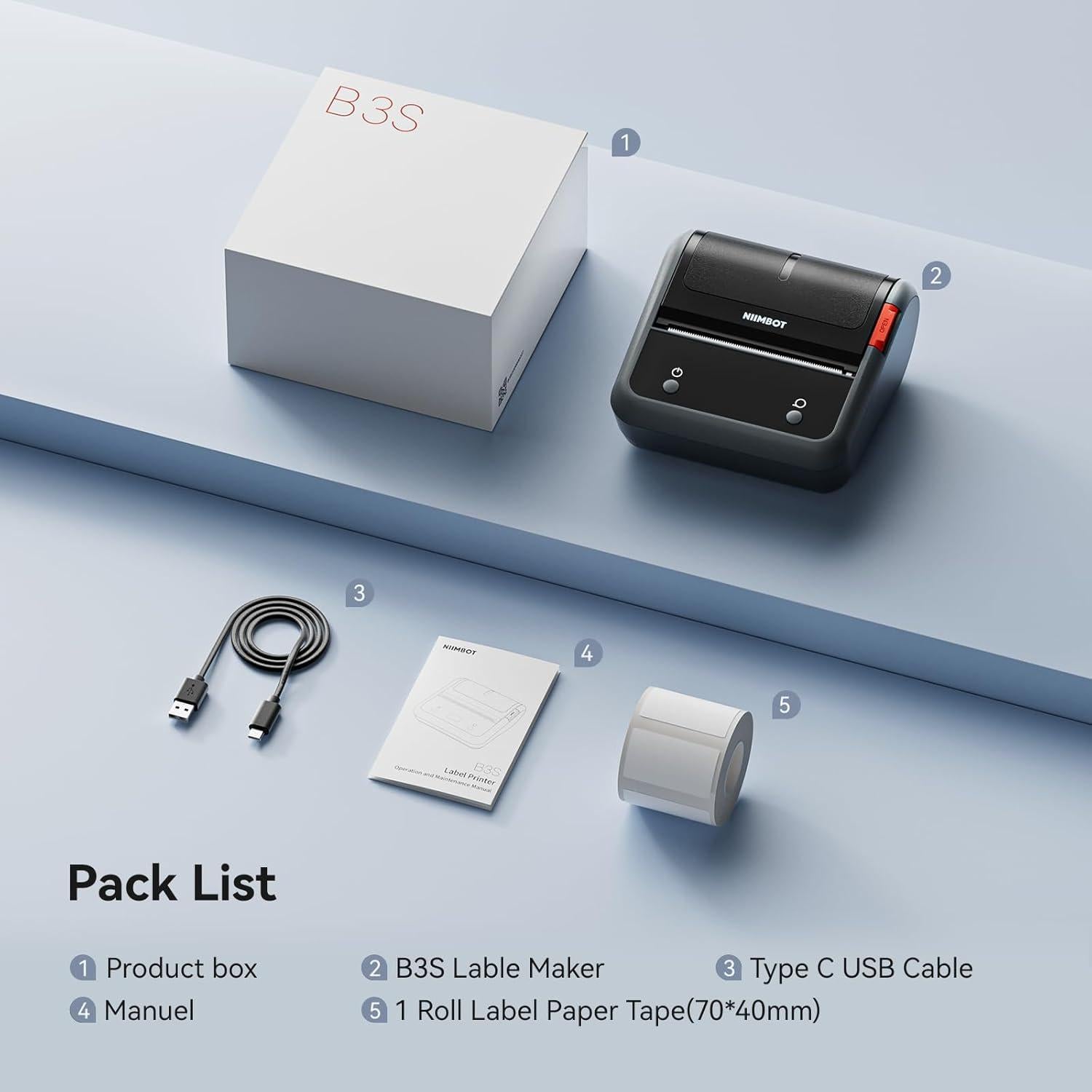 Impresora Térmica de Etiquetas NIIMBOT B3S Bluetooth 2200mAh