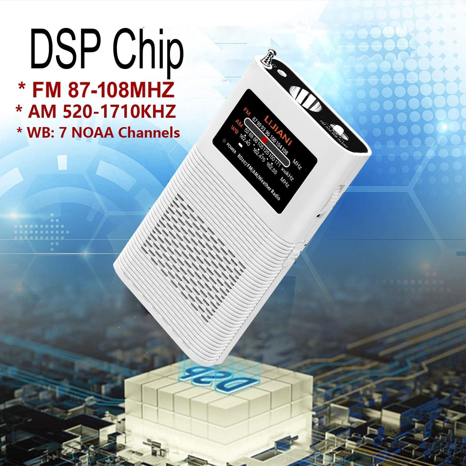 Radio Transistor Portátil AM FM LIJIANI con Linterna 1500mAh