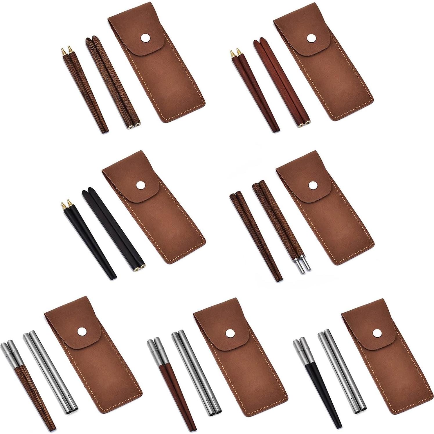 Palillos Plegables de Madera HwdjiSW 20.8cm con Estuche