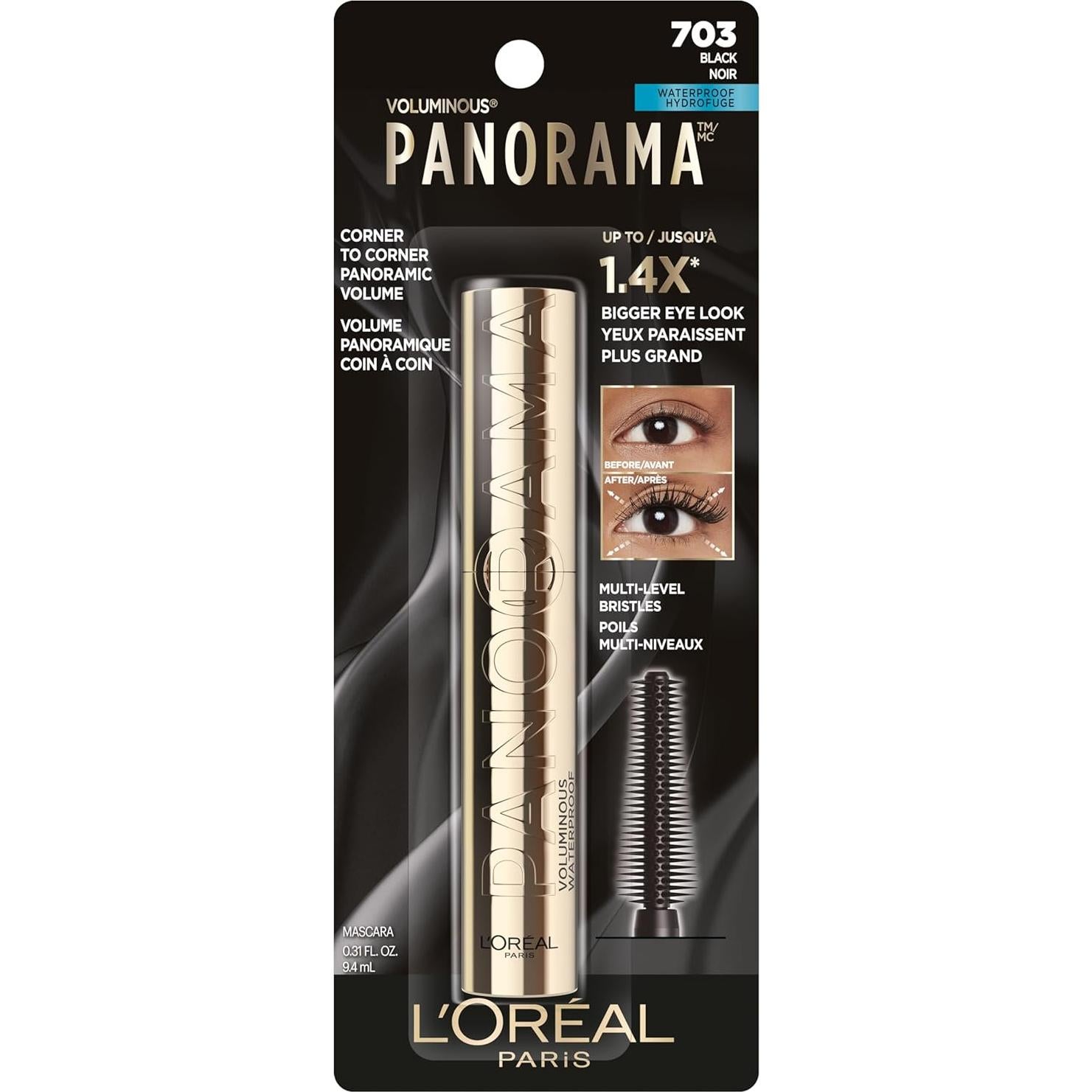 Máscara Voluminosa L'Oreal Paris Panorama 9.25 ml Negro