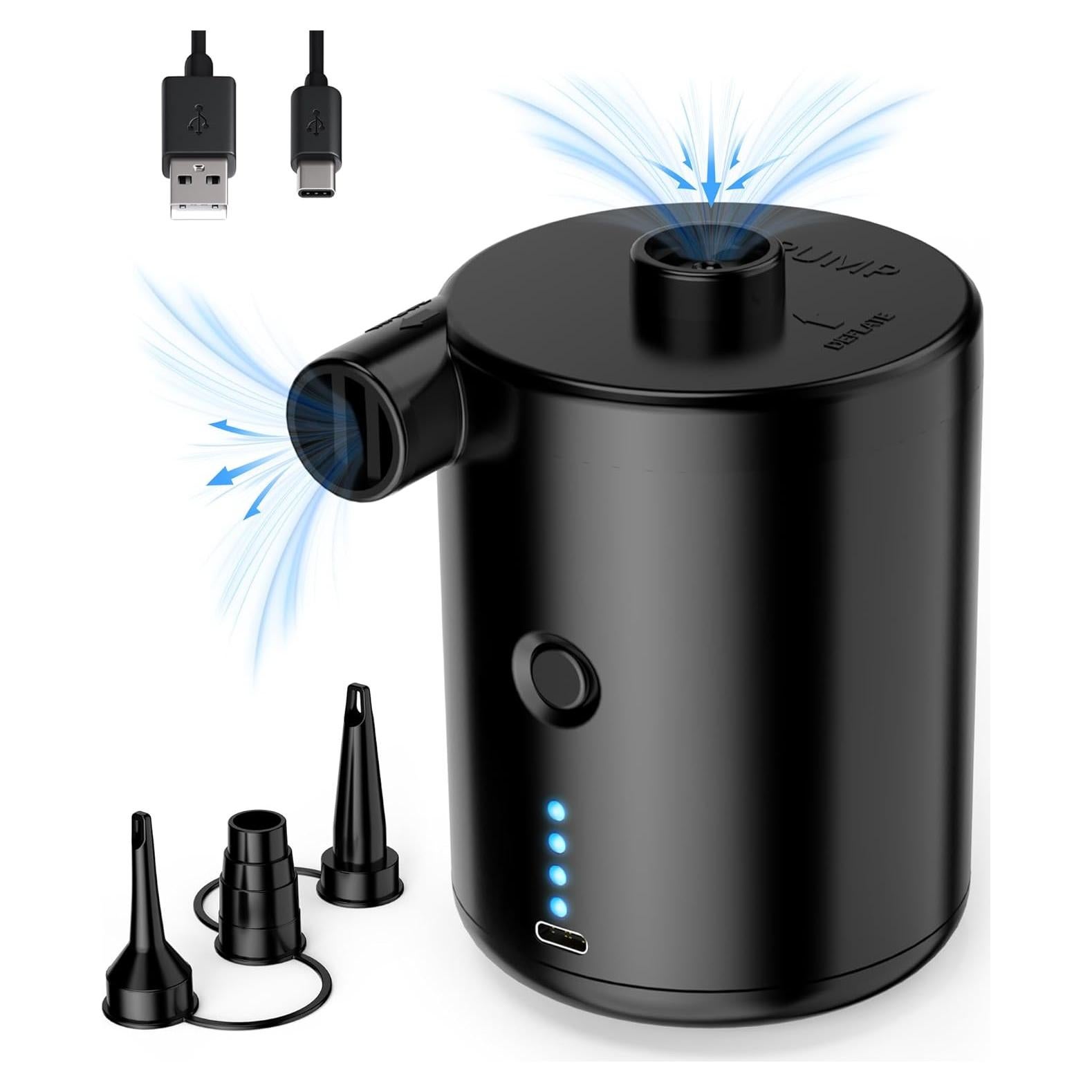 Bomba de aire eléctrica TECHSHARE LQ-168, 4000mAh, 0.29kg