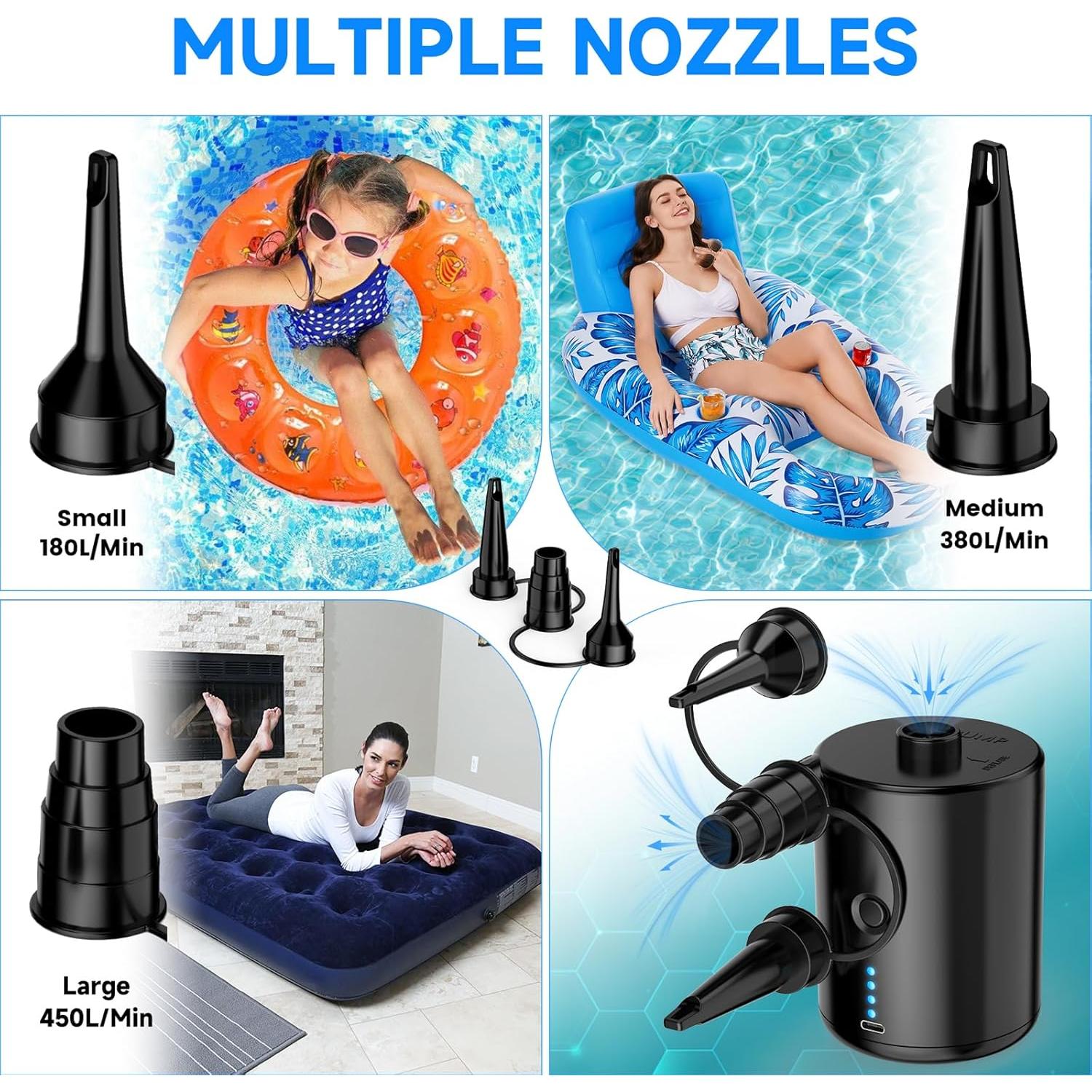 Bomba de aire eléctrica TECHSHARE LQ-168, 4000mAh, 0.29kg