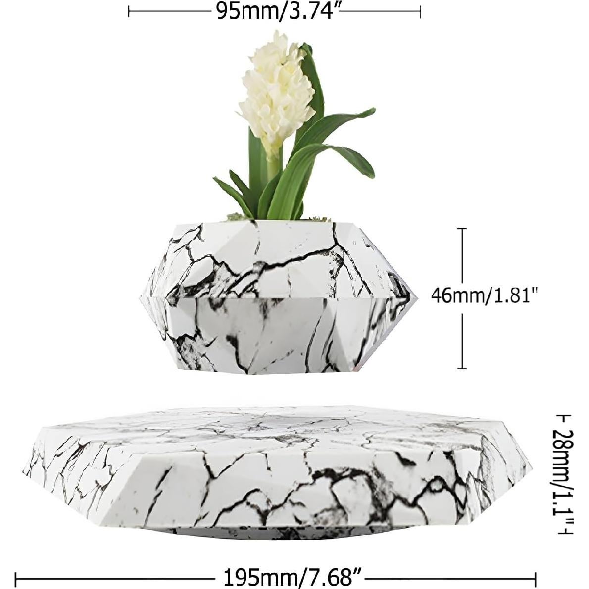 Maceta Flotante de Mármol HCNT - 25 cm para Suculentas