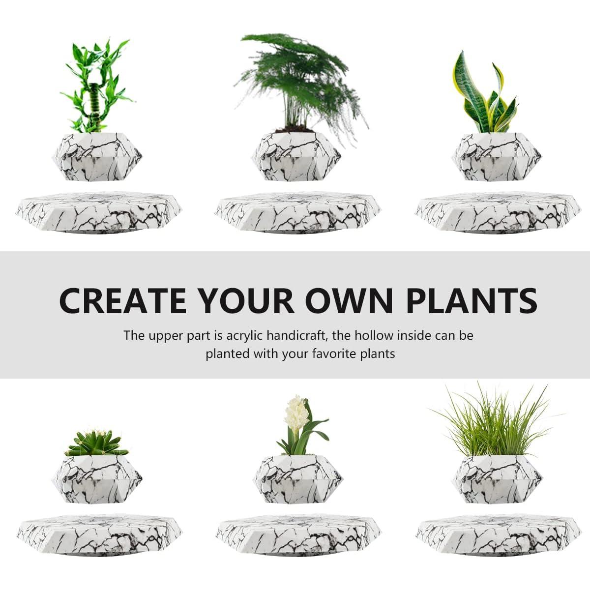 Maceta Flotante de Mármol HCNT - 25 cm para Suculentas