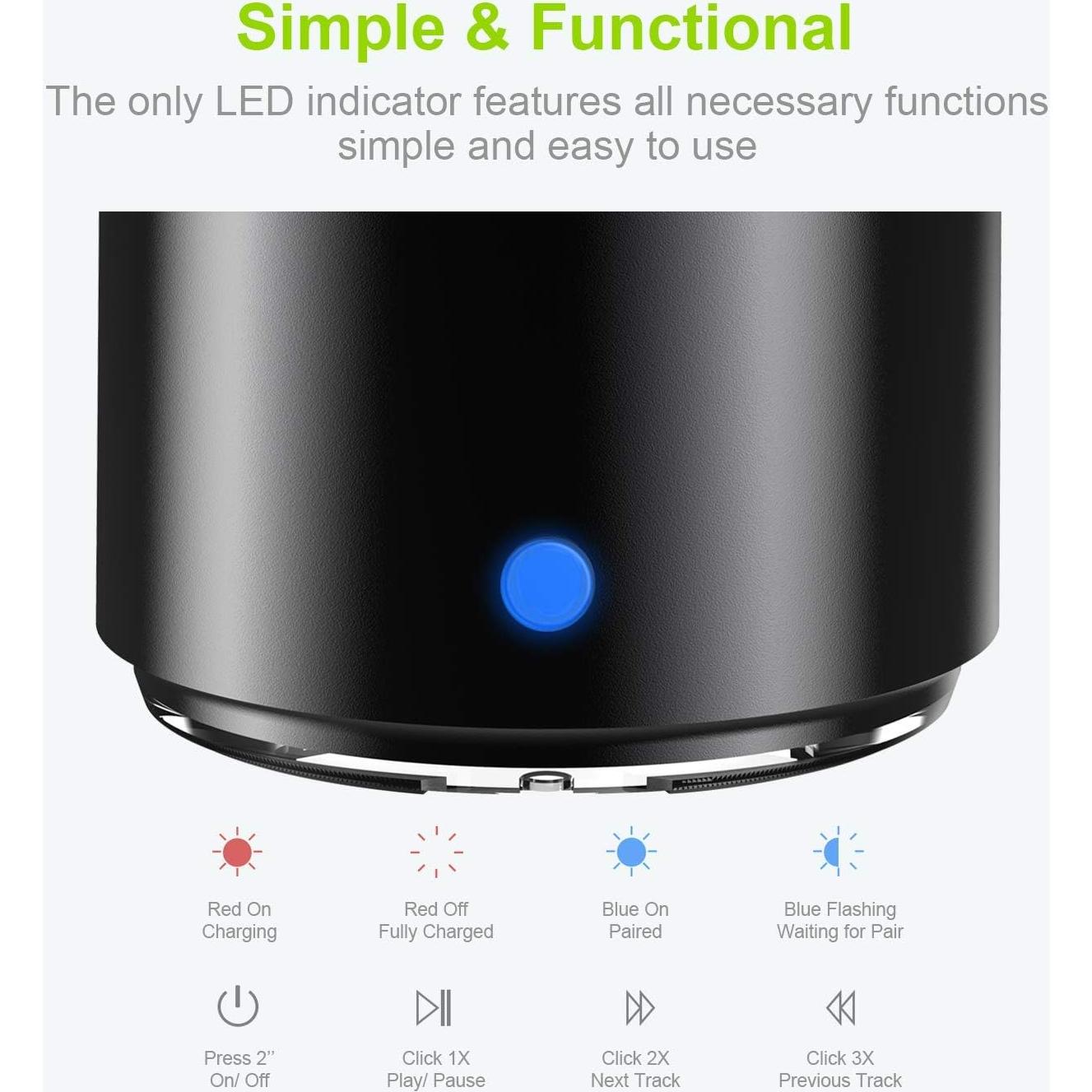 Altavoz Bluetooth EWA A106 Pro Impermeable Mini Negro