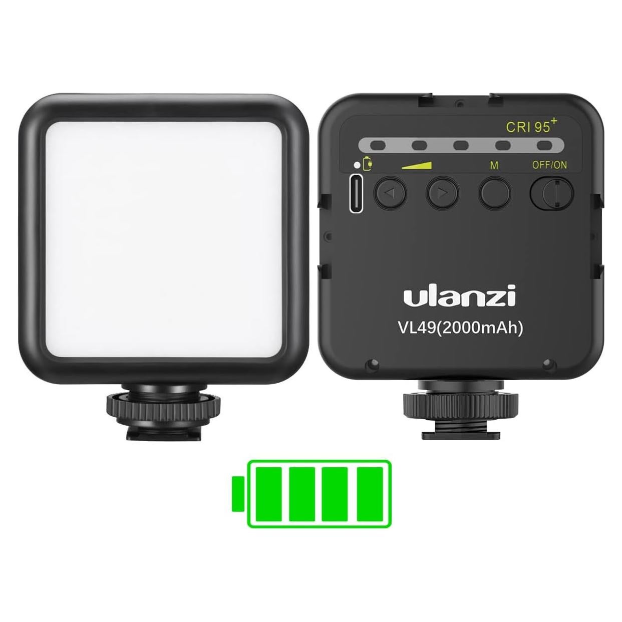 Luz de Video LED ULANZI VL49 2000mAh con 3 Zapatas Frías