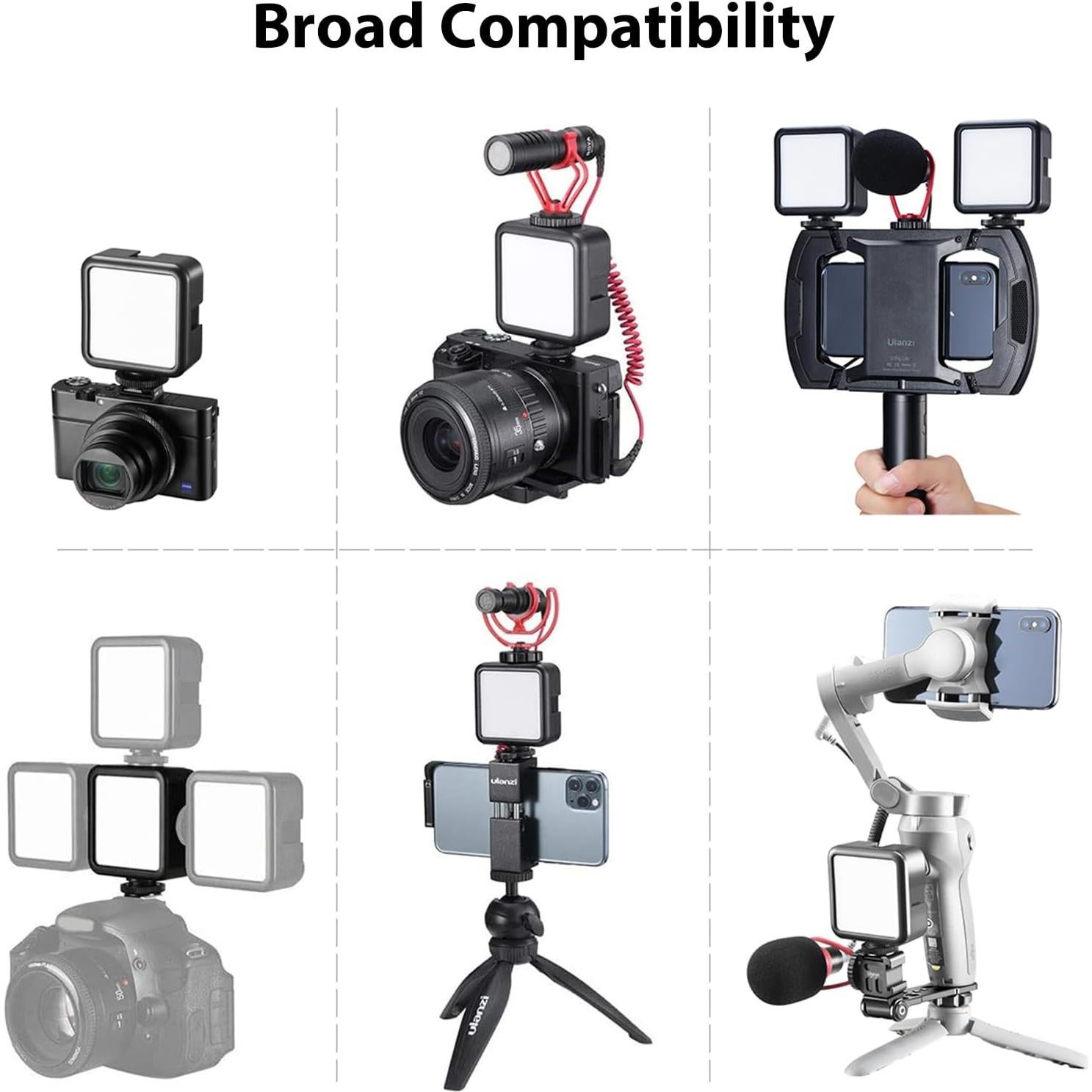 Luz de Video LED ULANZI VL49 2000mAh con 3 Zapatas Frías