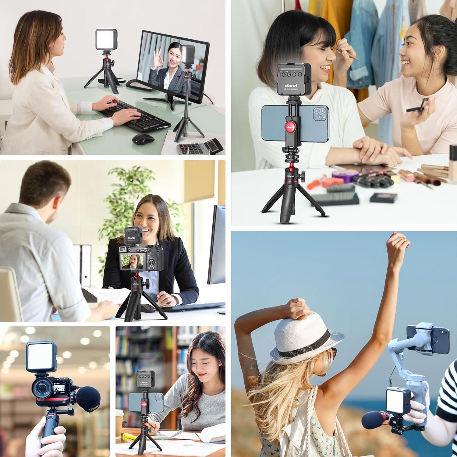 Luz de Video LED ULANZI VL49 2000mAh con 3 Zapatas Frías