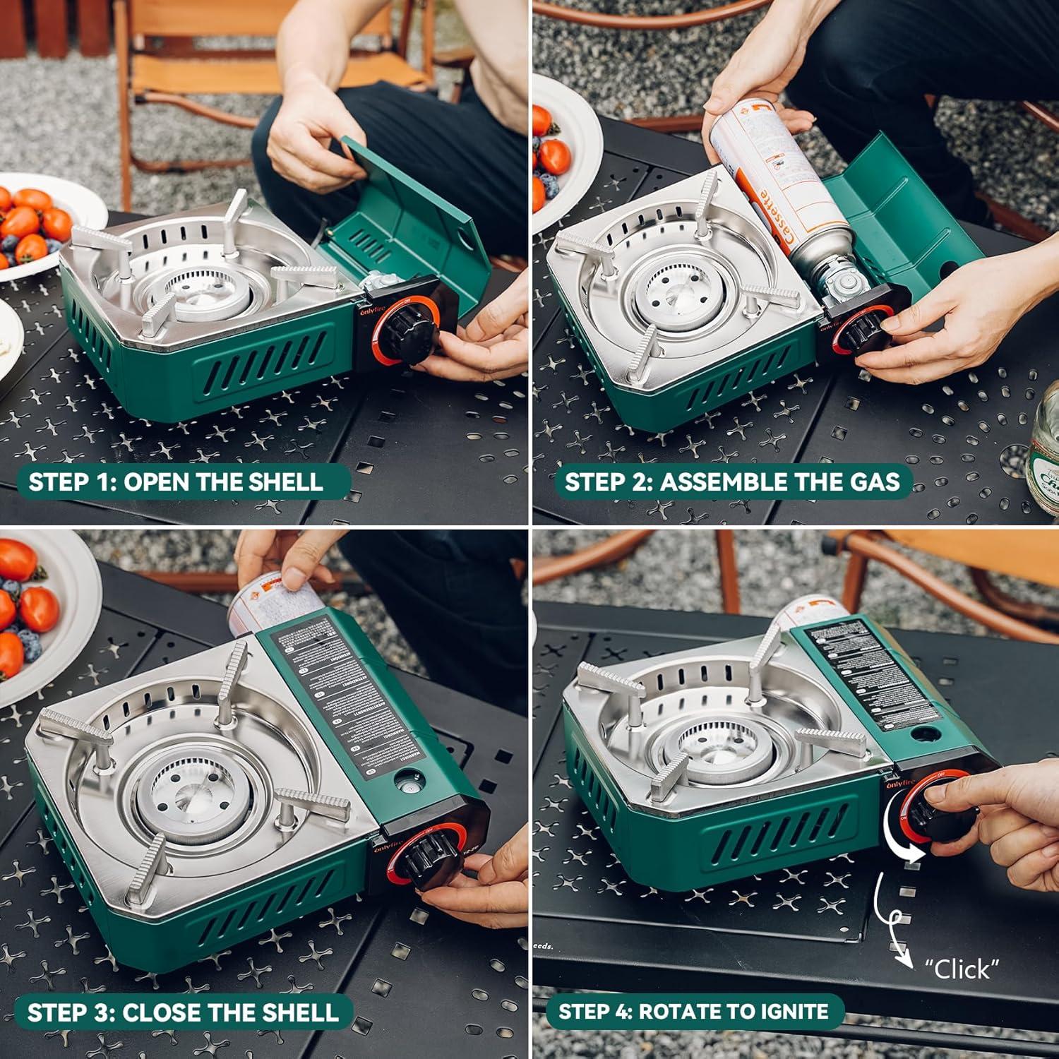 Estufa de Butano Portátil Onlyfire GS348 con Funda de Transporte