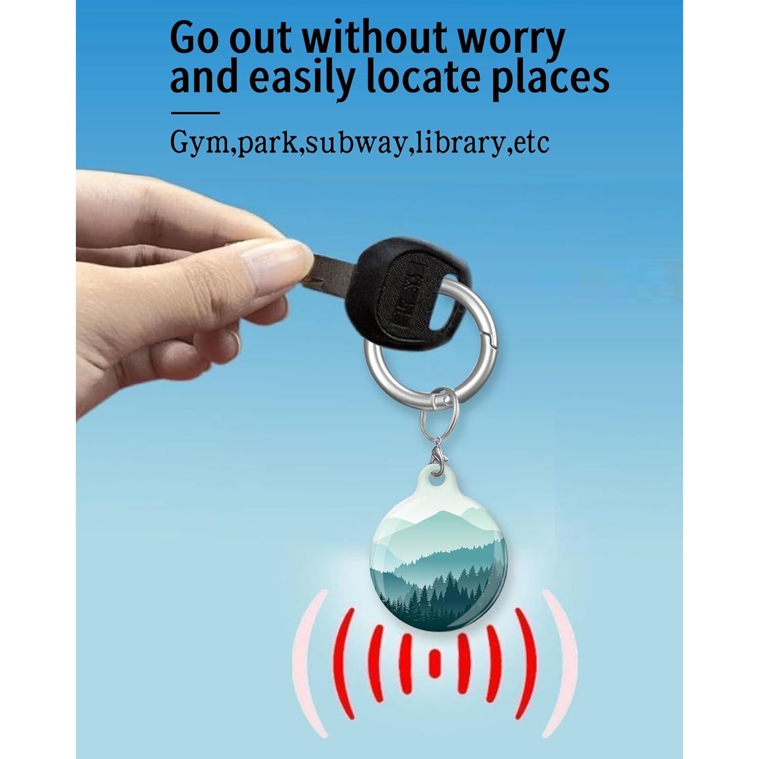 Funda Protectora ZEKICE para AirTag - Verde Montaña, Resistente a Rayones