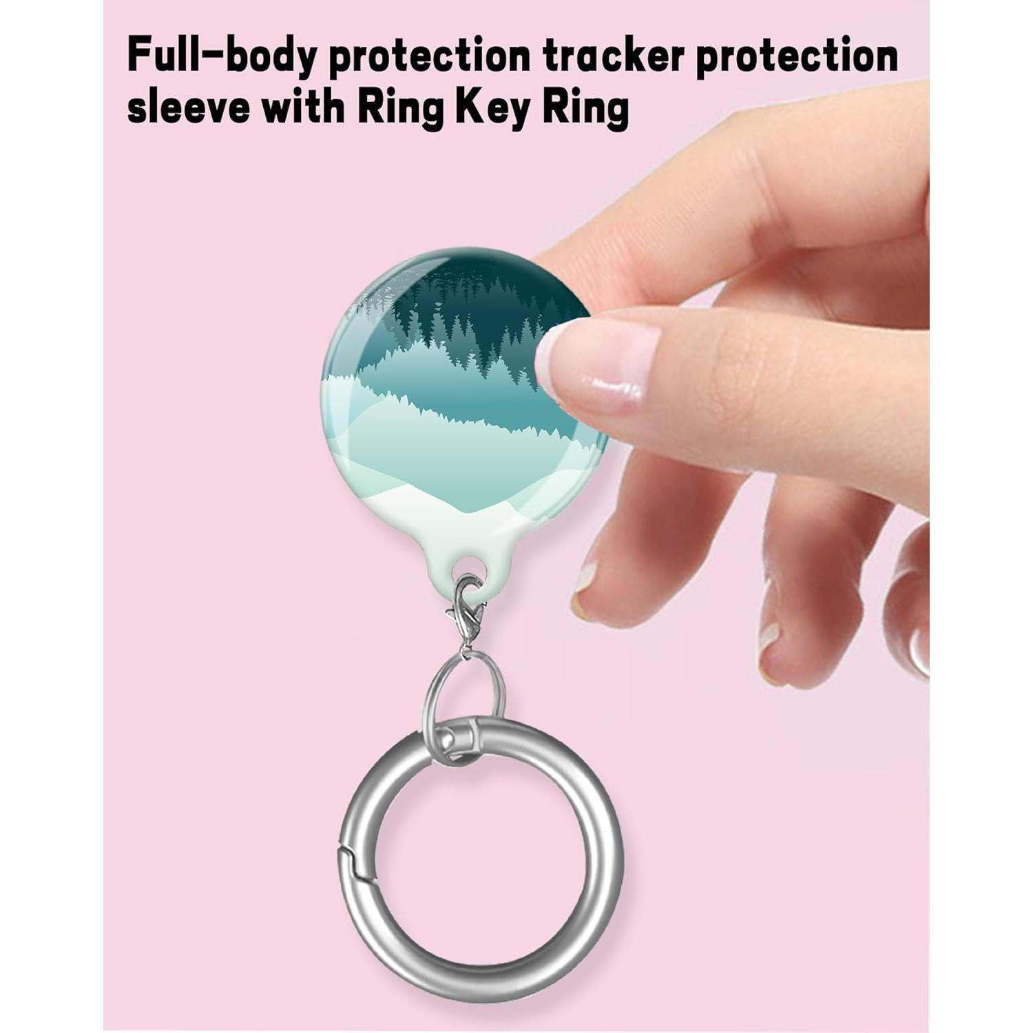 Funda Protectora ZEKICE para AirTag - Verde Montaña, Resistente a Rayones