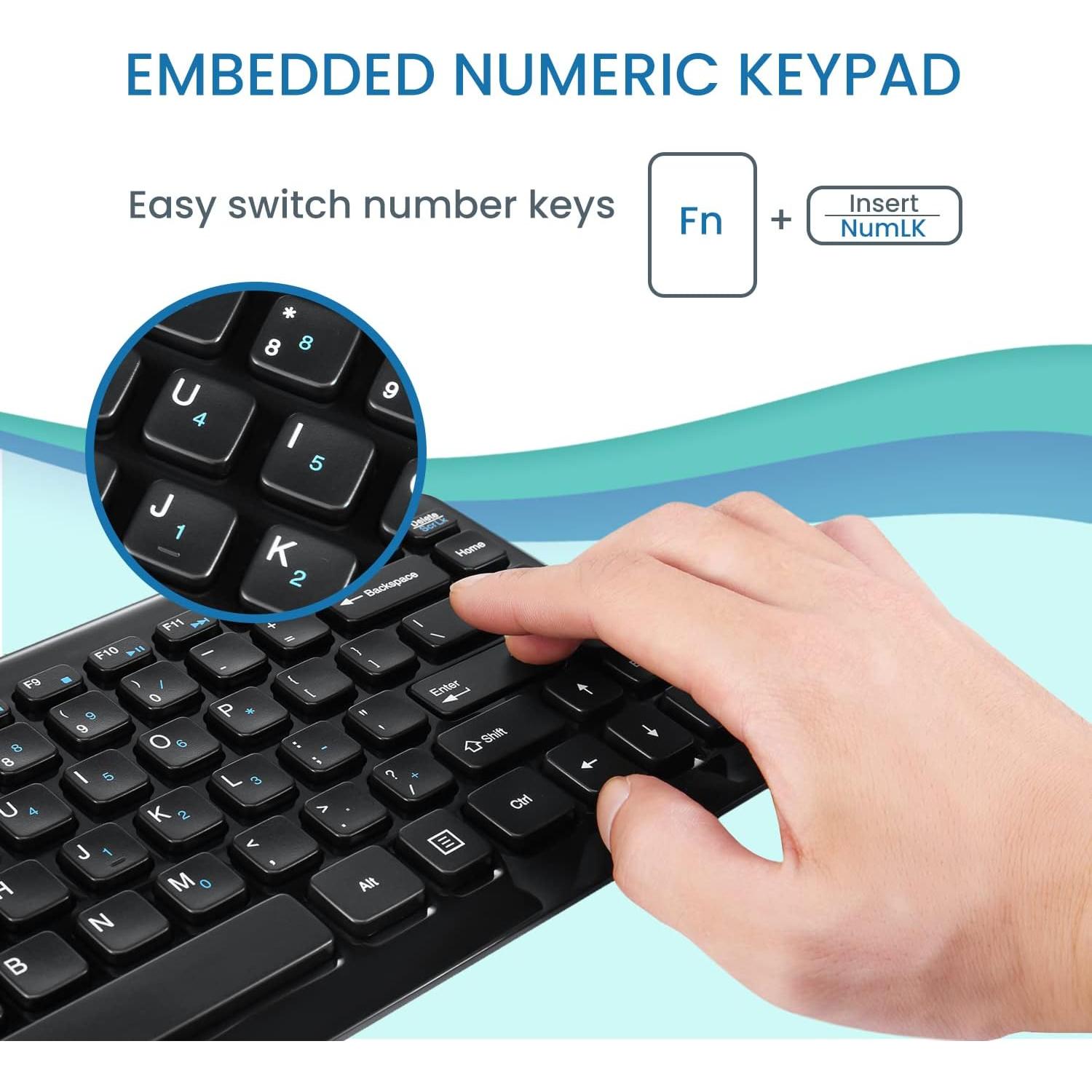 Teclado Mini USB Perixx PERIBOARD-407B - Negro Brillante