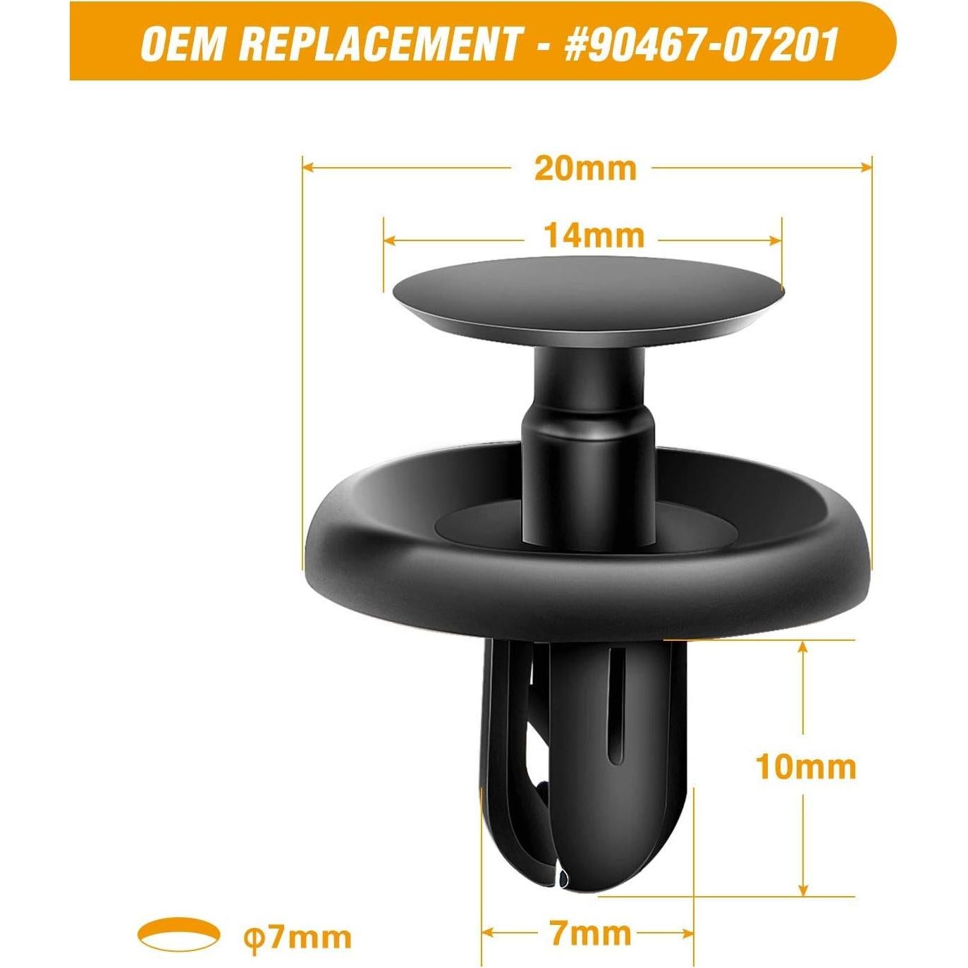 GOOACC 100 Clips Sujetadores Tipo Empuje para Toyota y Lexus
