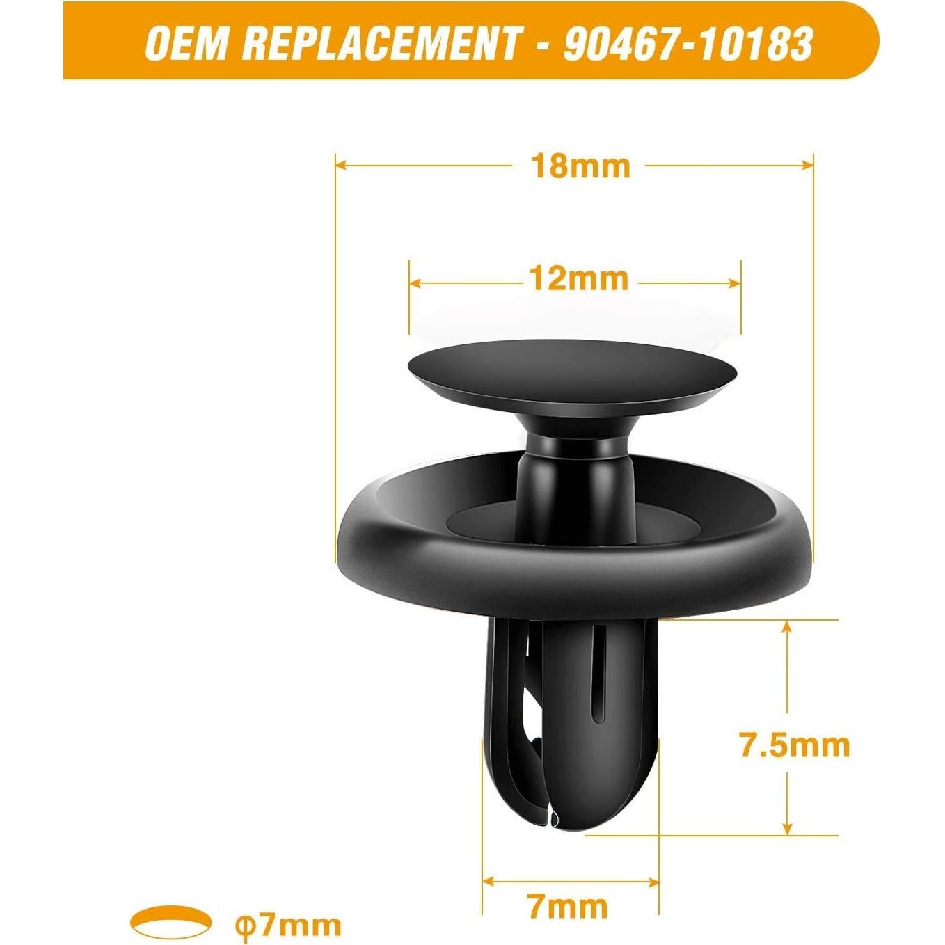 GOOACC 100 Clips Sujetadores Tipo Empuje para Toyota y Lexus