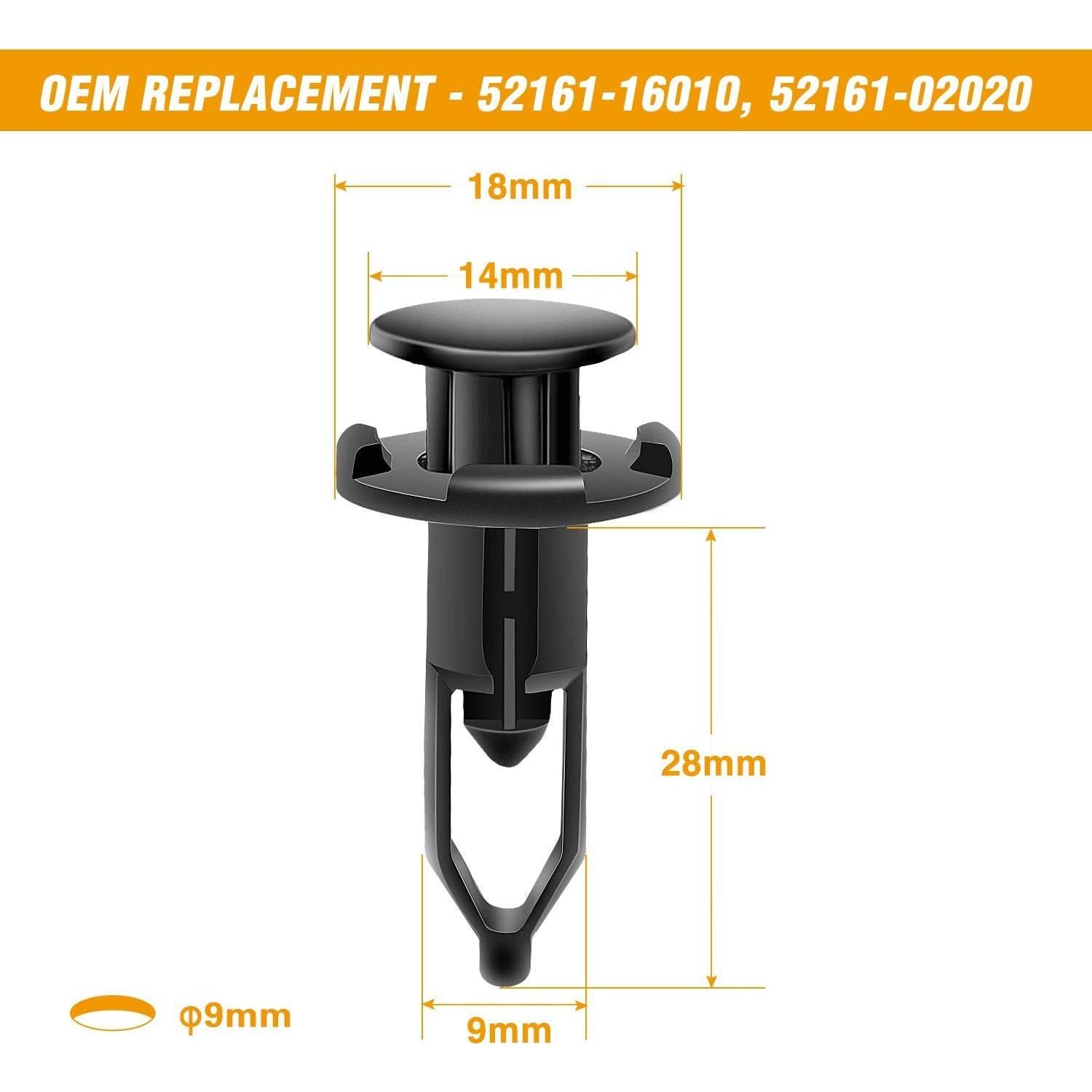 GOOACC 100 Clips Sujetadores Tipo Empuje para Toyota y Lexus