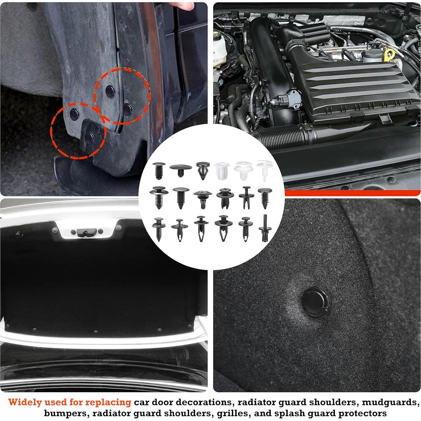 Kit de Clips y Sujetadores para Automóviles 415 Piezas - Nylon