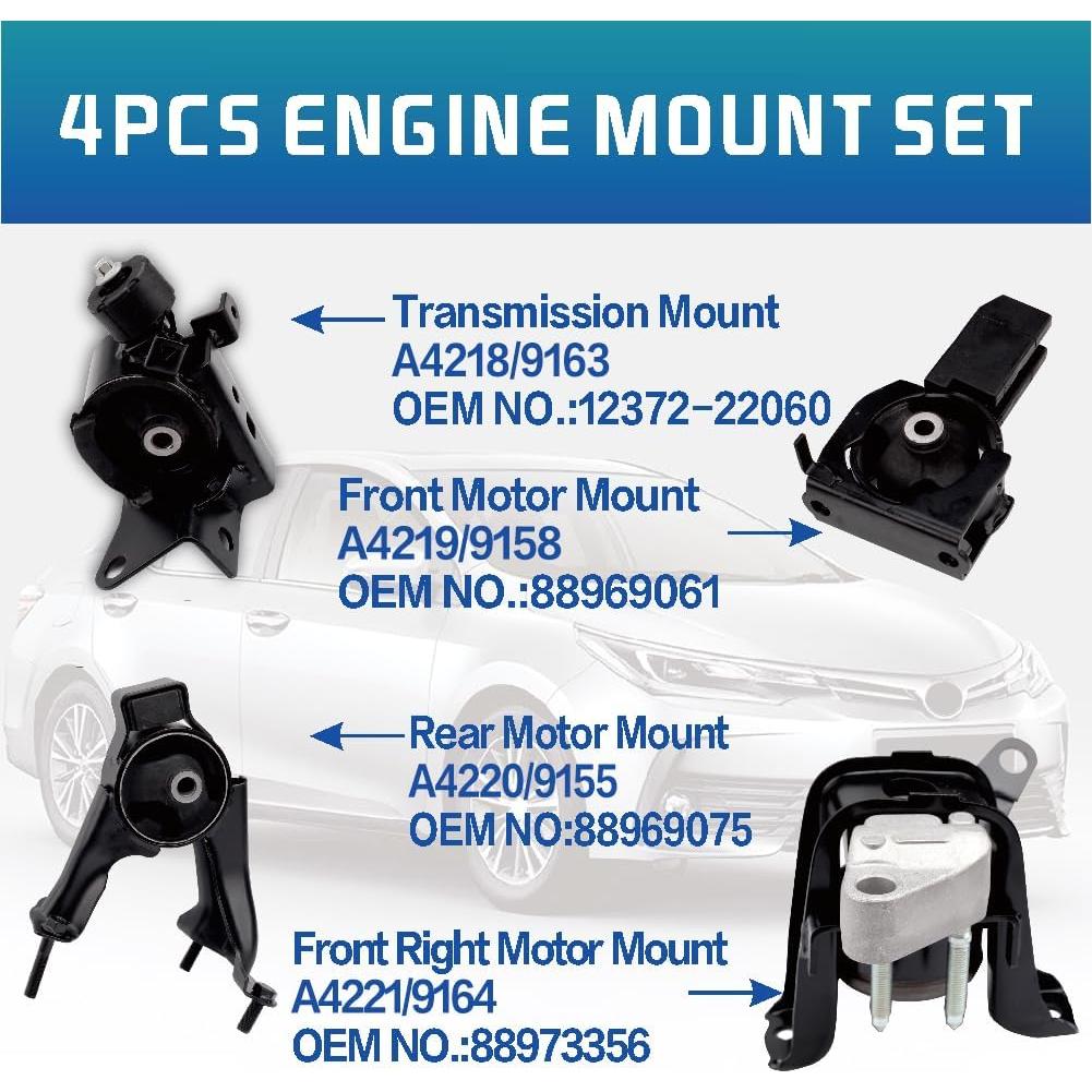 Kit de Montaje Motor y Transmisión YBDDZH para Corolla 2003-2008