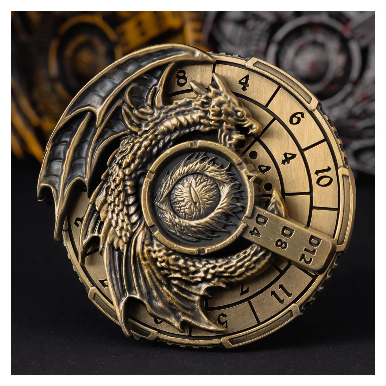 Juego de Dados DND 7 en 1 KERWELLSI Metal Cian Antiguo