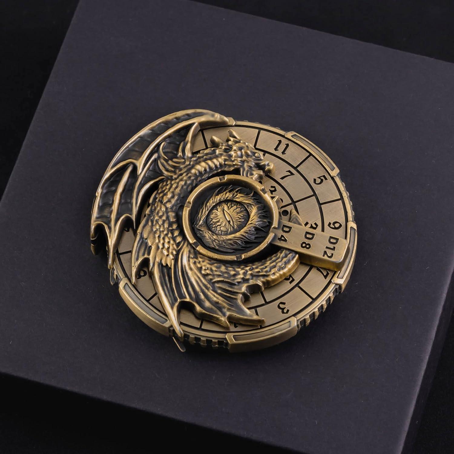 Juego de Dados DND 7 en 1 KERWELLSI Metal Cian Antiguo