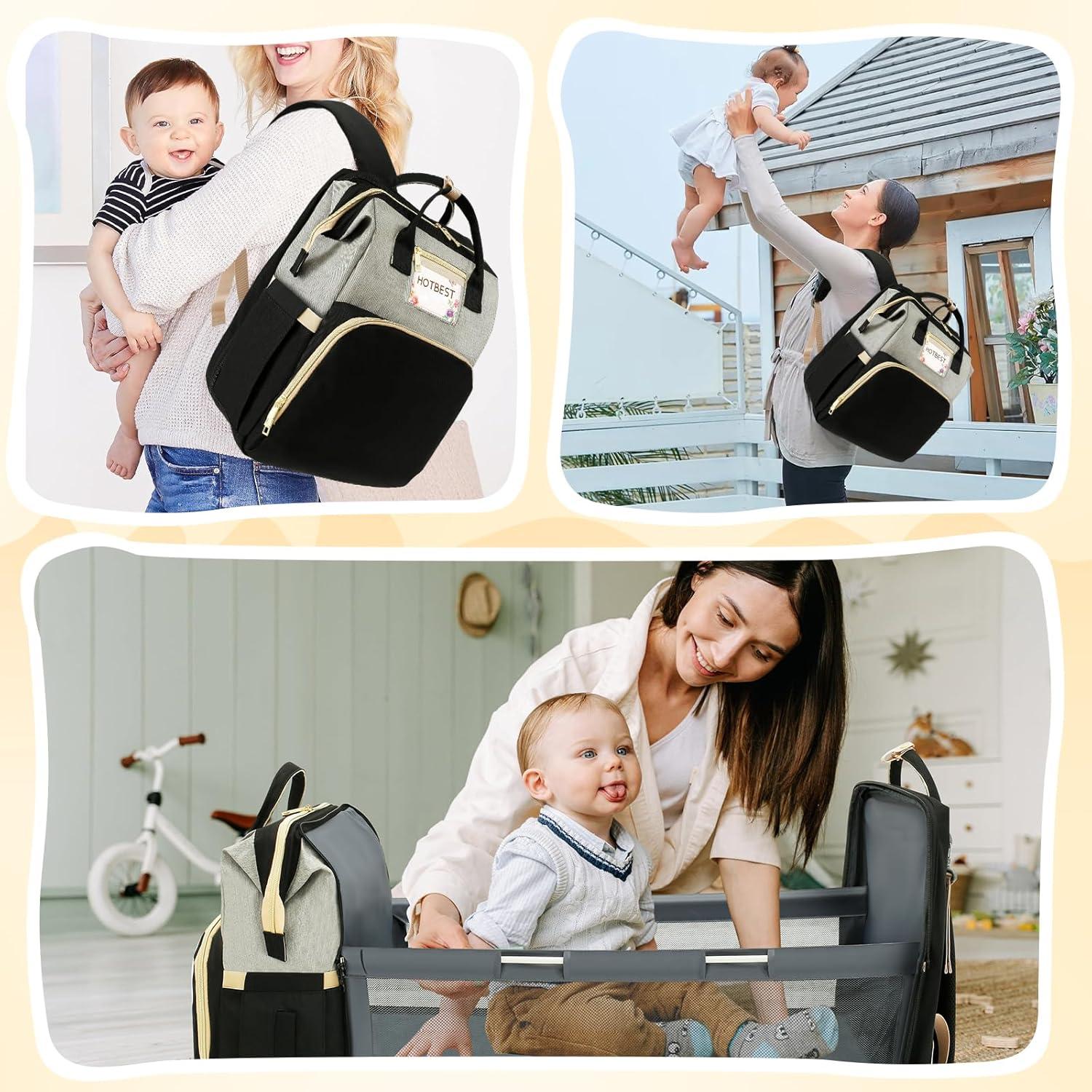 Mochila para Pañales HOTBEST Grande 53L Negro Gris