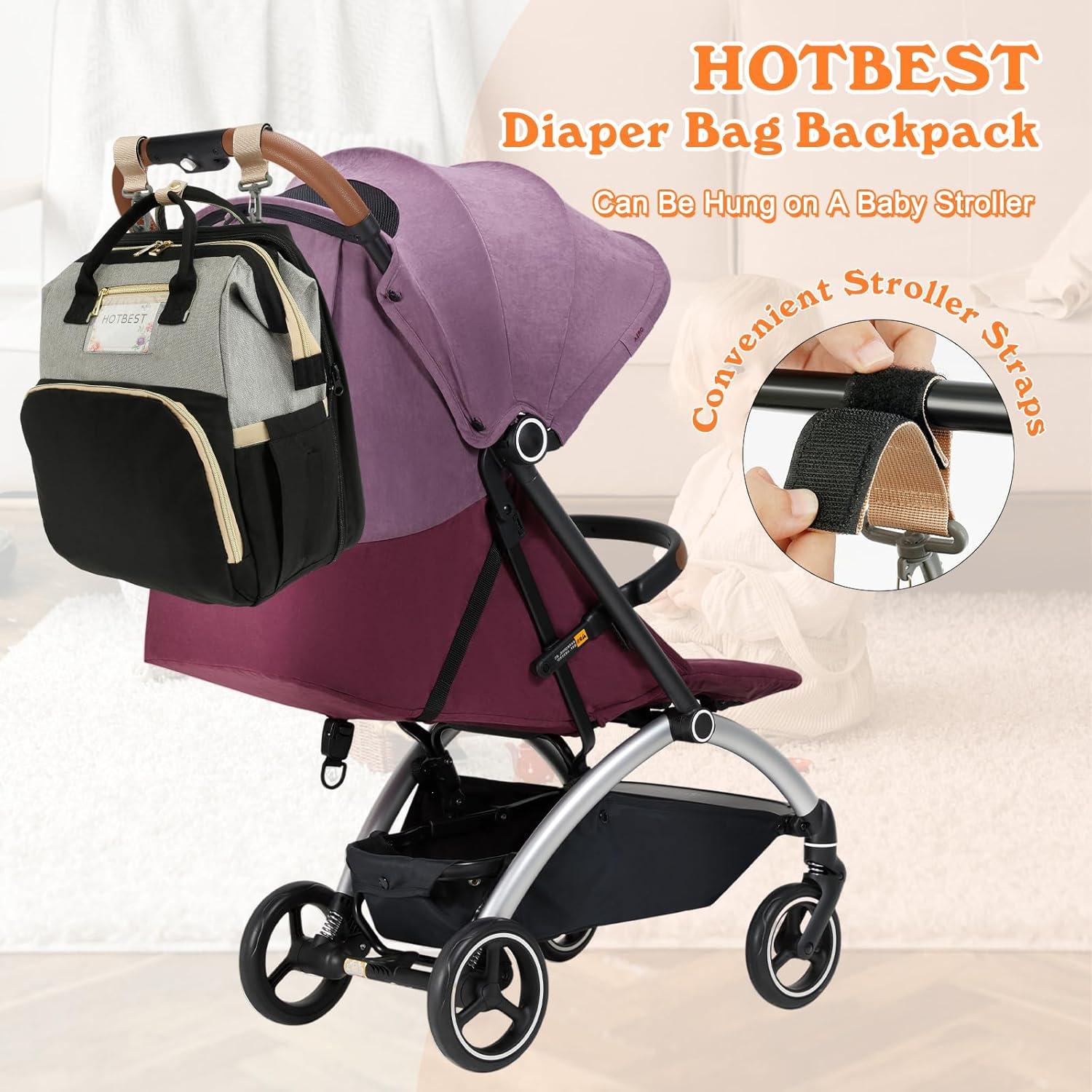 Mochila para Pañales HOTBEST Grande 53L Negro Gris