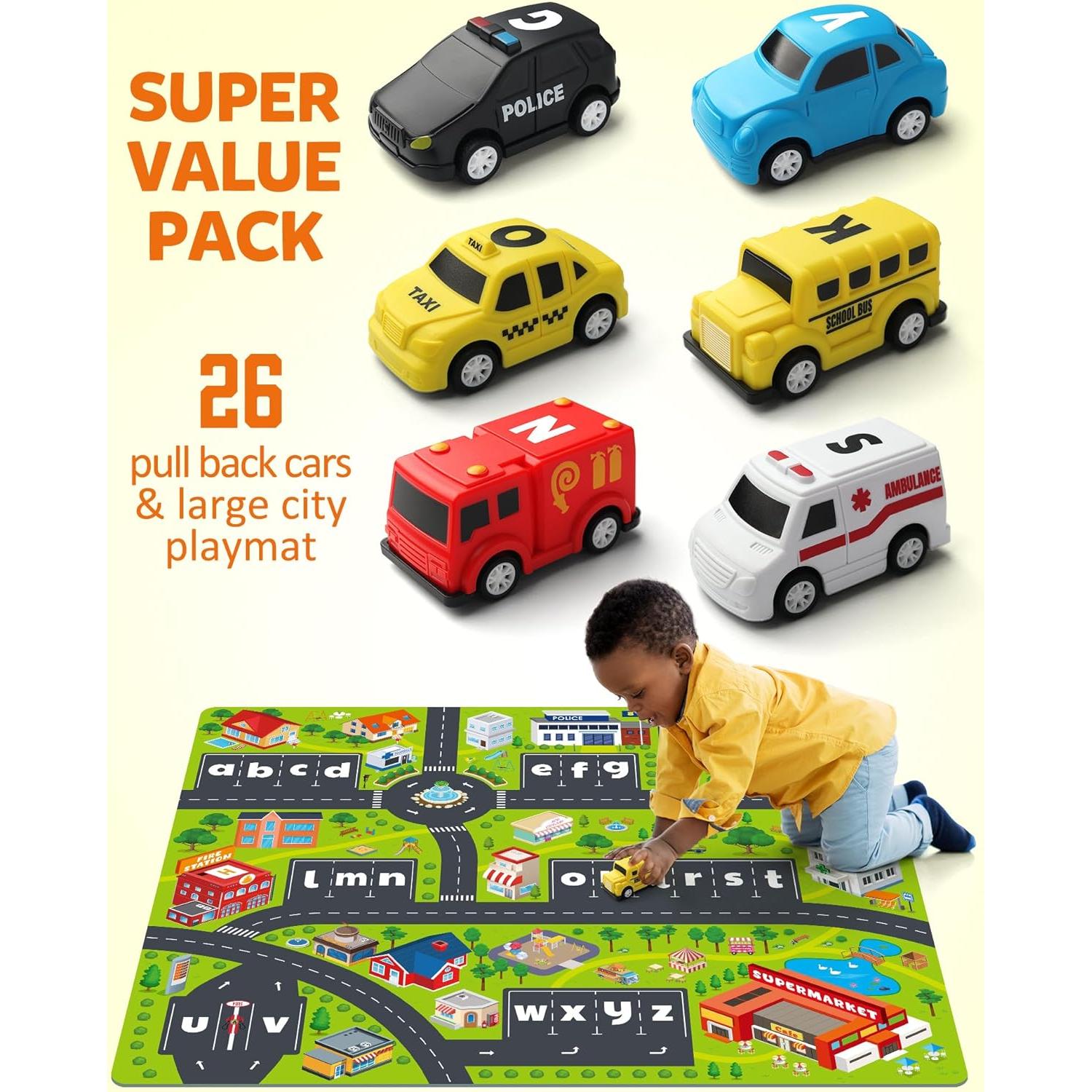 Juego educativo Coogam Laberinto Alfabeto 26 coches retroceso