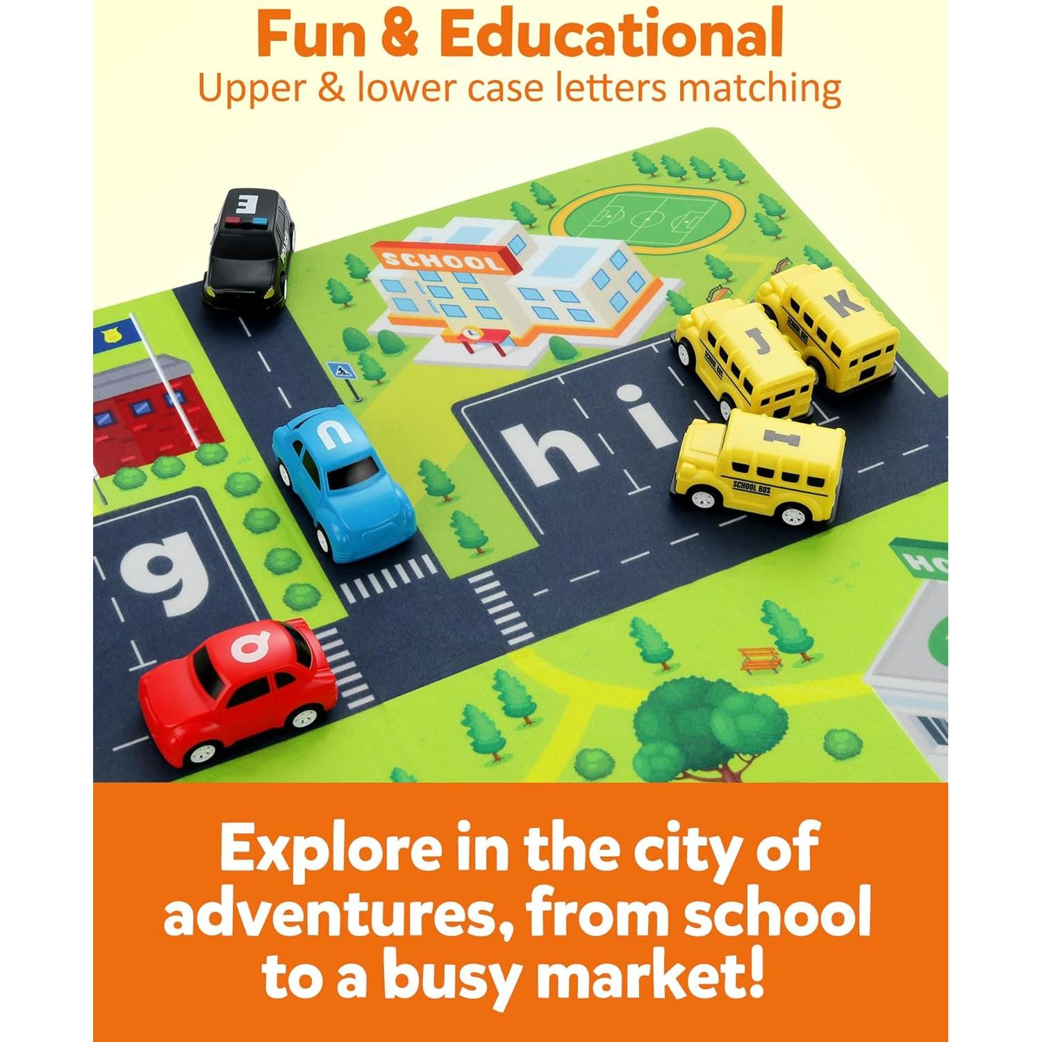 Juego educativo Coogam Laberinto Alfabeto 26 coches retroceso