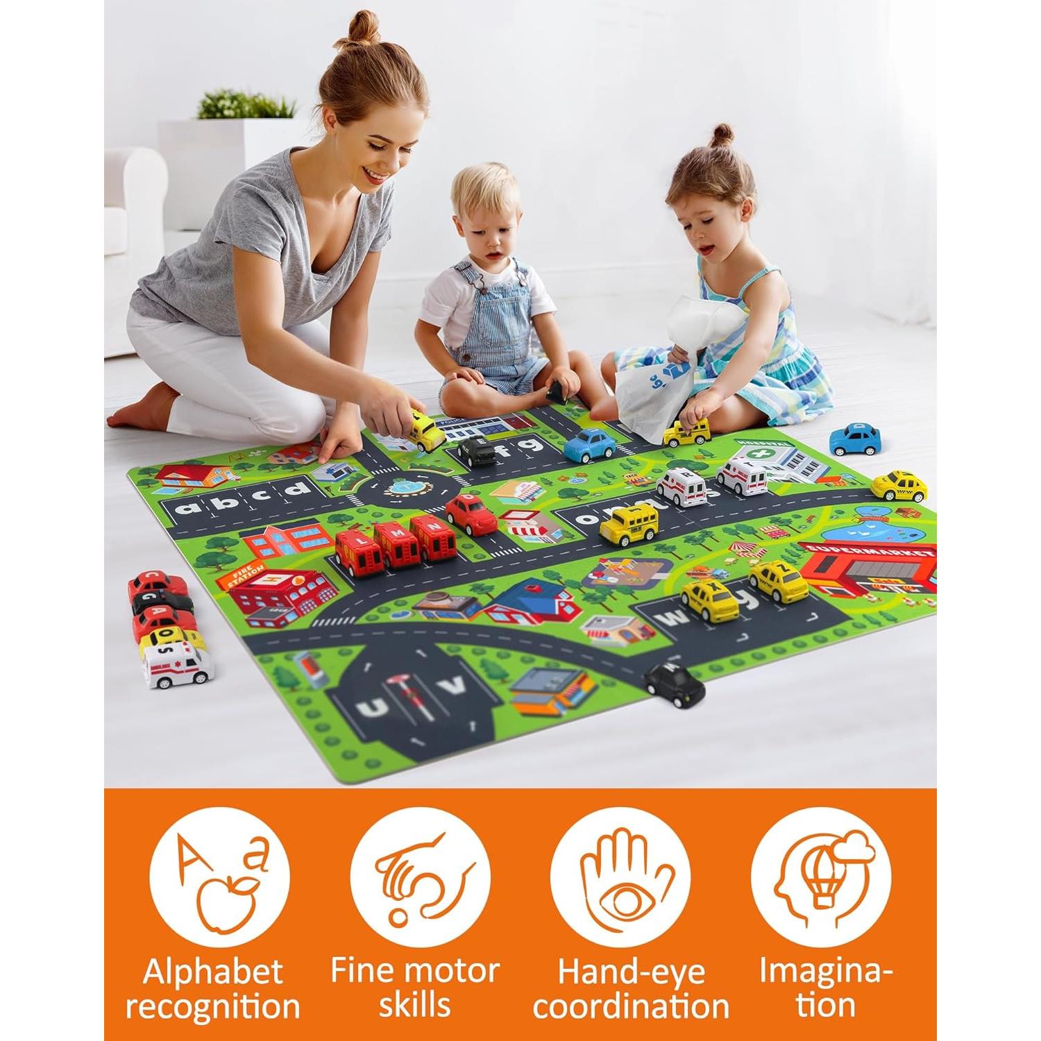 Juego educativo Coogam Laberinto Alfabeto 26 coches retroceso