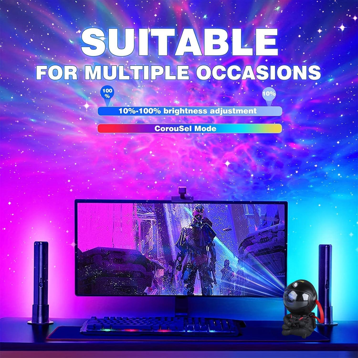 Proyector de Estrellas YXQUA Astronauta Luz Galáctica 8 Modos