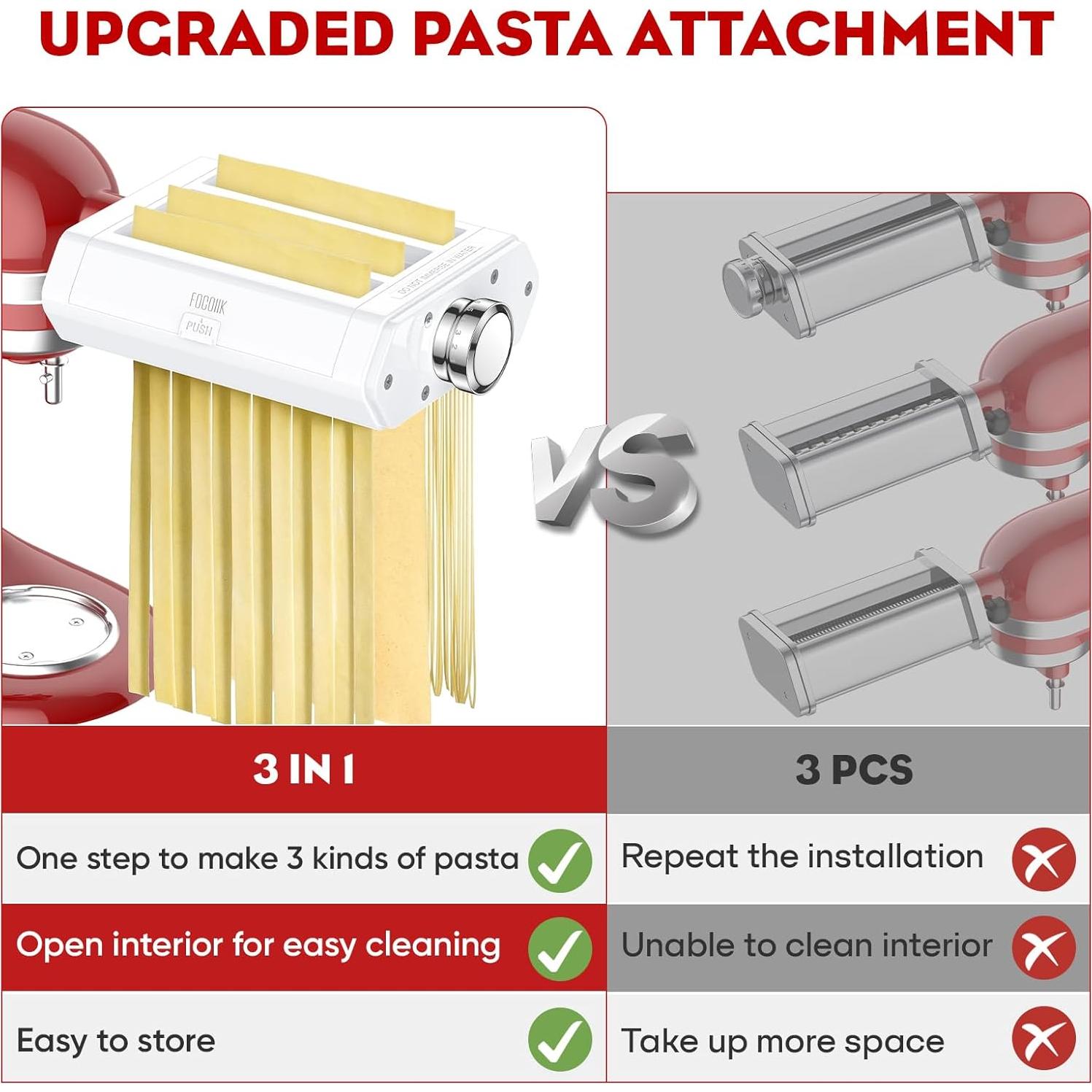 Accesorio de Pasta FOCOllK 3 en 1 para Batidora KitchenAid