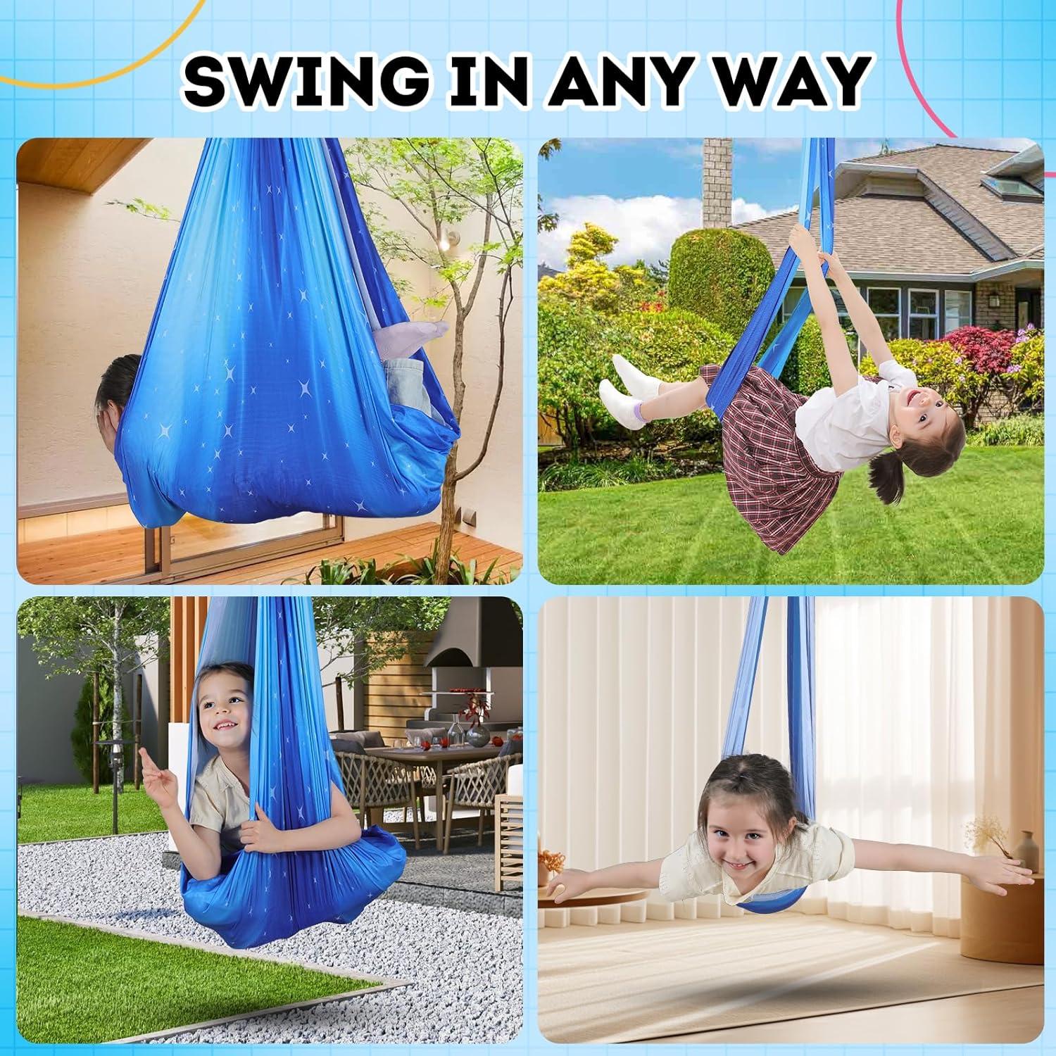 Columpio Sensorial Woqiuke Cielo Estrellado Azul 136kg