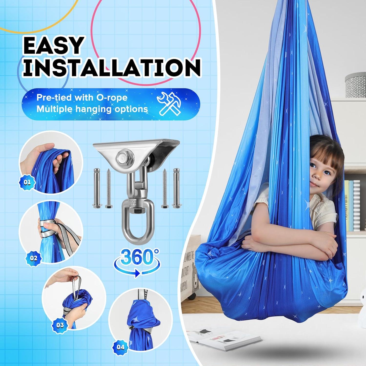 Columpio Sensorial Woqiuke Cielo Estrellado Azul 136kg