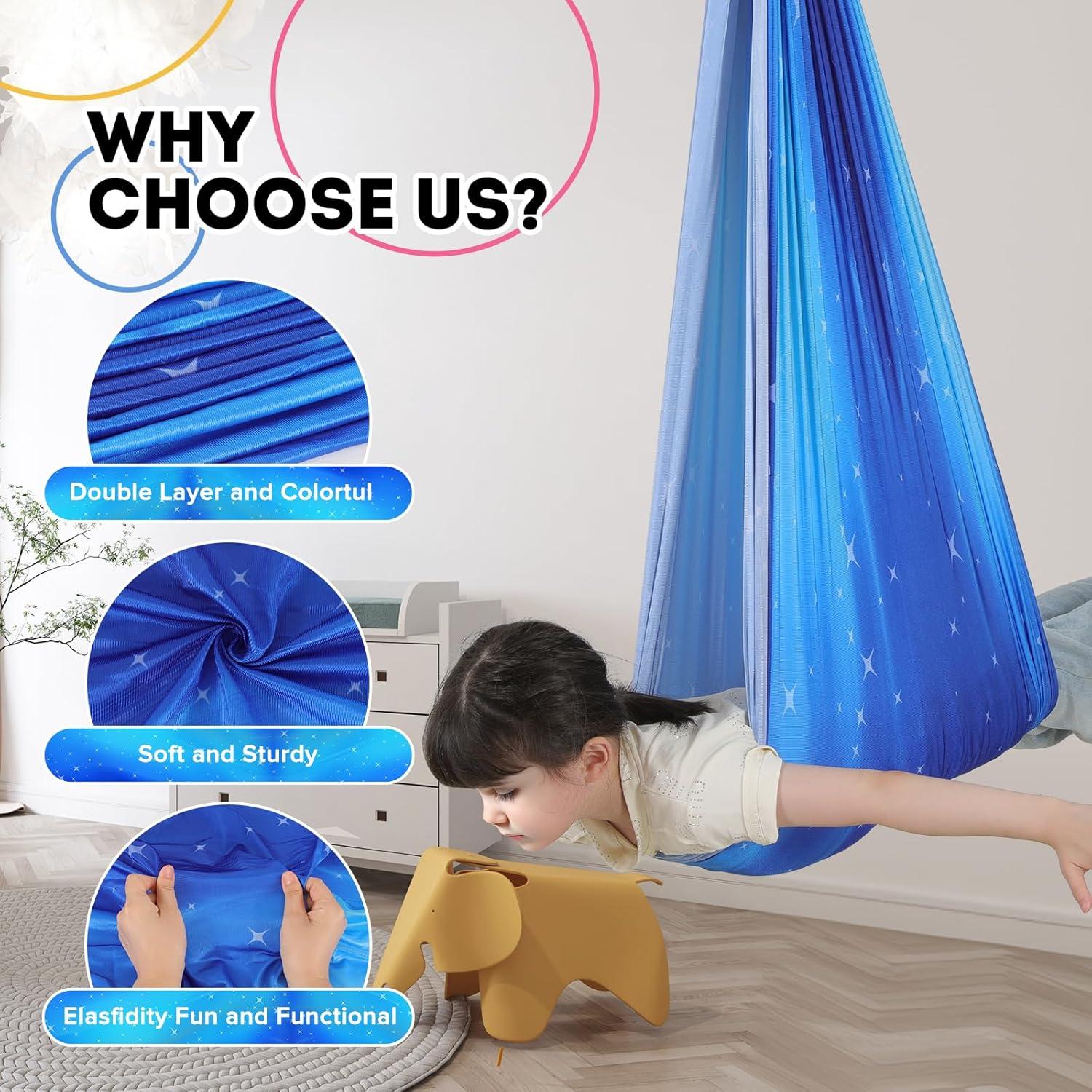 Columpio Sensorial Woqiuke Cielo Estrellado Azul 136kg