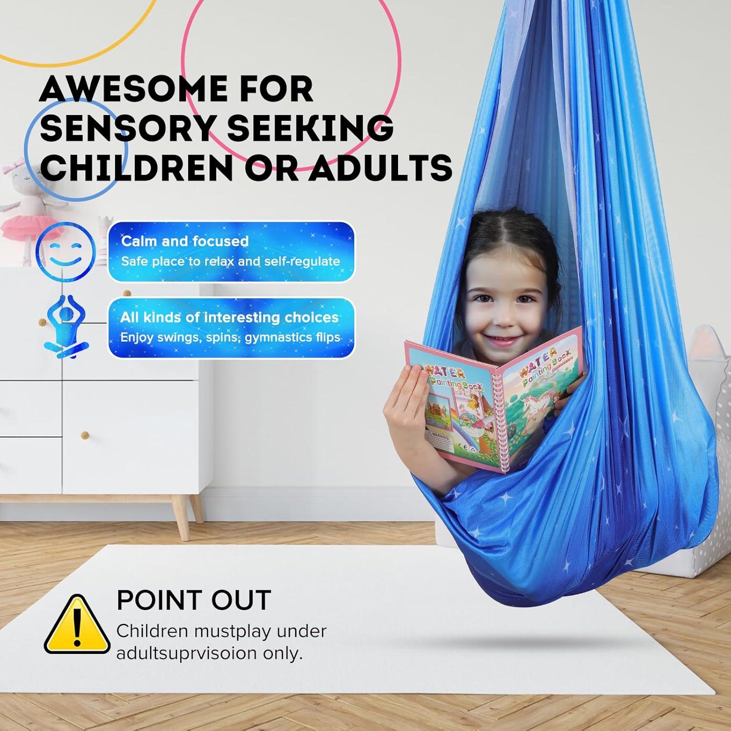 Columpio Sensorial Woqiuke Cielo Estrellado Azul 136kg