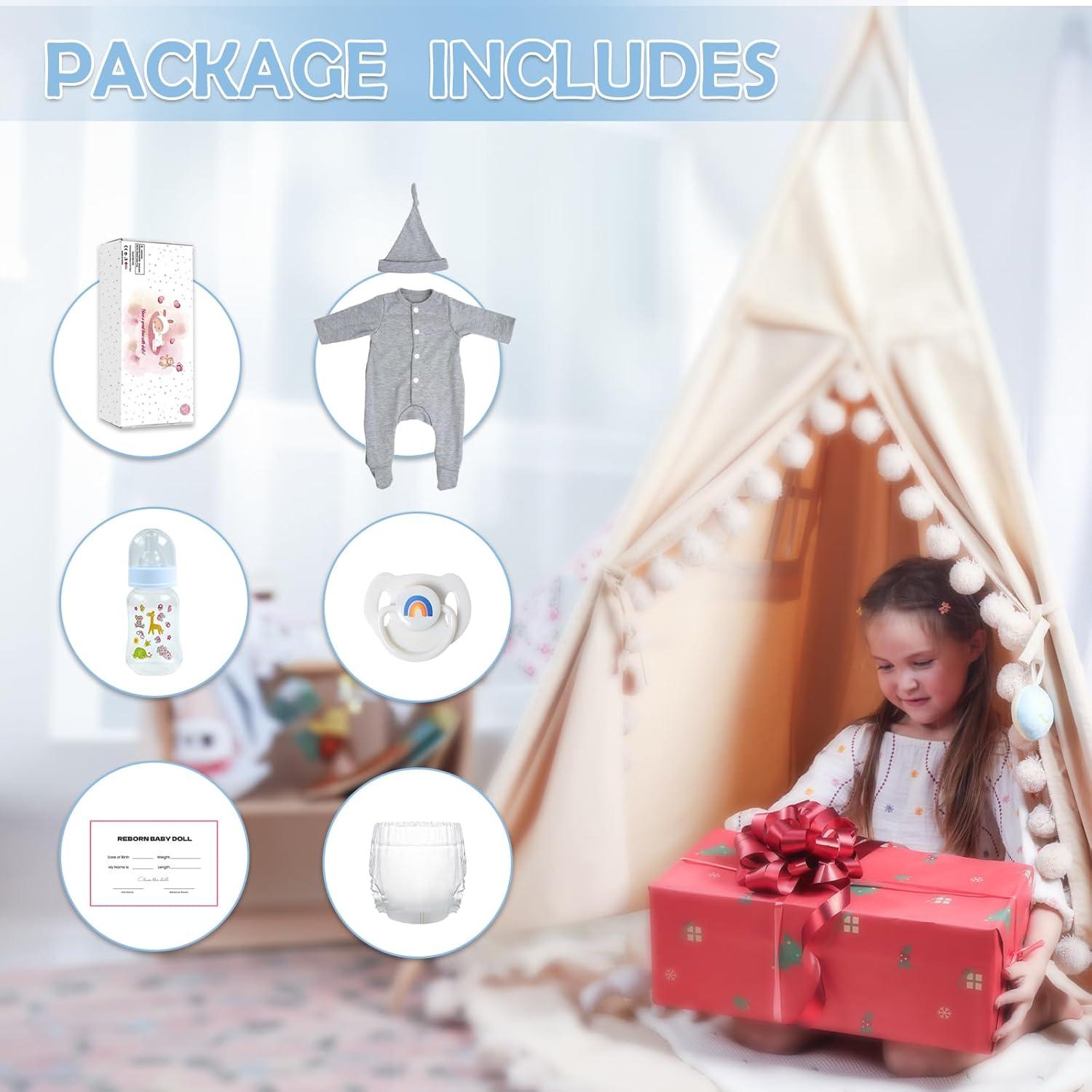 Muñeca Reborn Realista WOOROY 45.72 cm Cuerpo de Vinilo