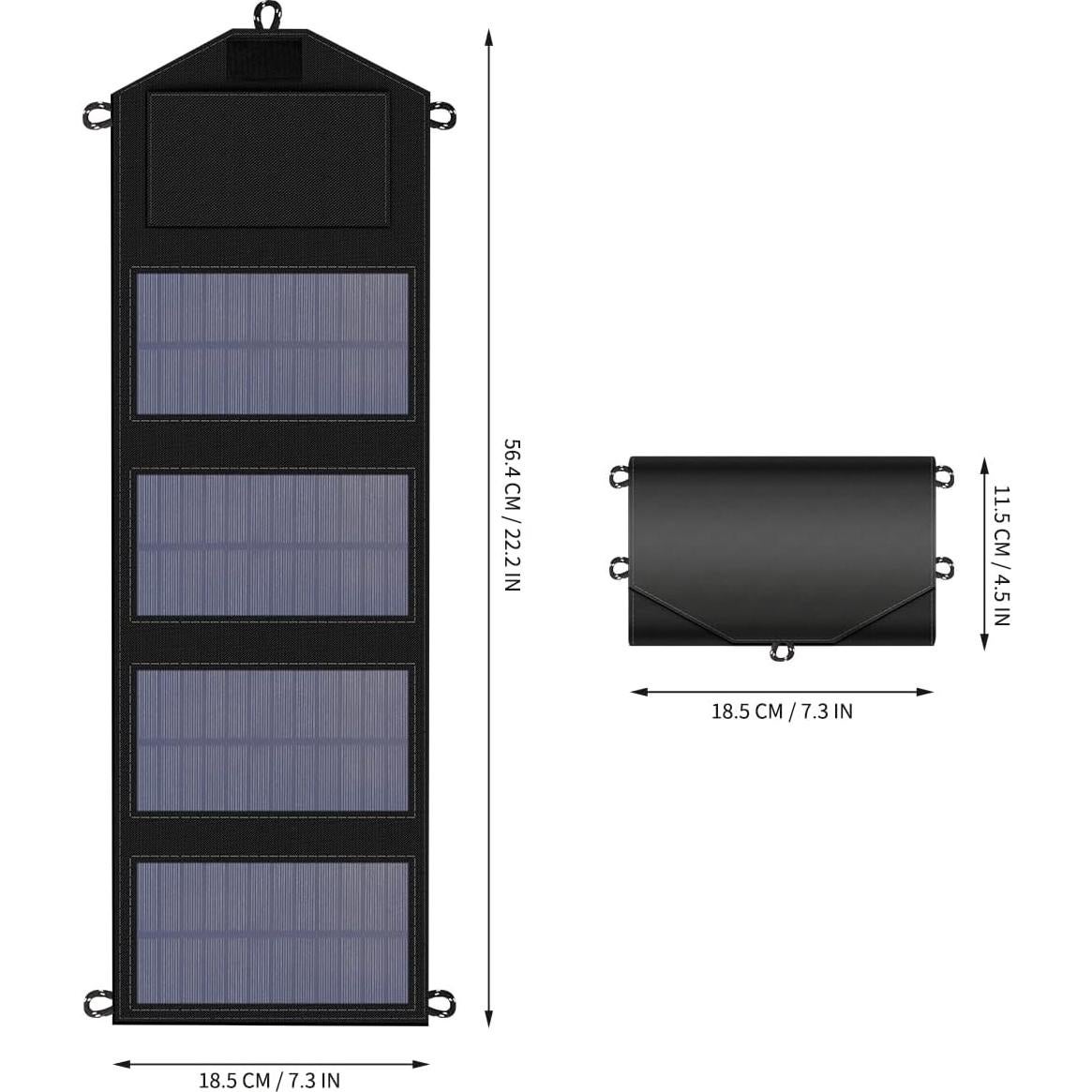 35W Portable Solar Panel,Foldable Solar Charger with 5V/3A USB Suitable for Mobile Phones, Tablets, and Power Banks Suitable for RVs, Backpacks, and Hiking Trips