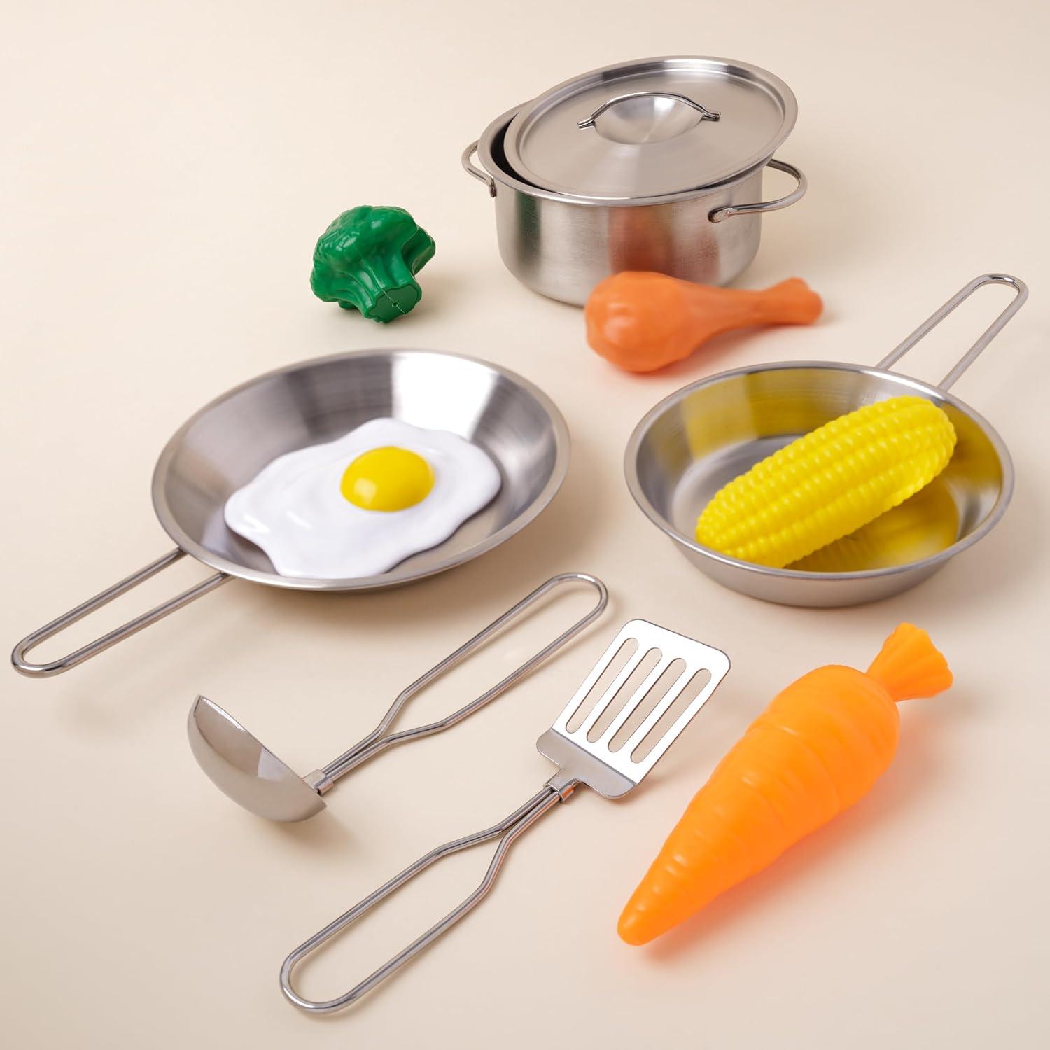 Juego de Utensilios de Cocina KidKraft 11 Piezas con Comida