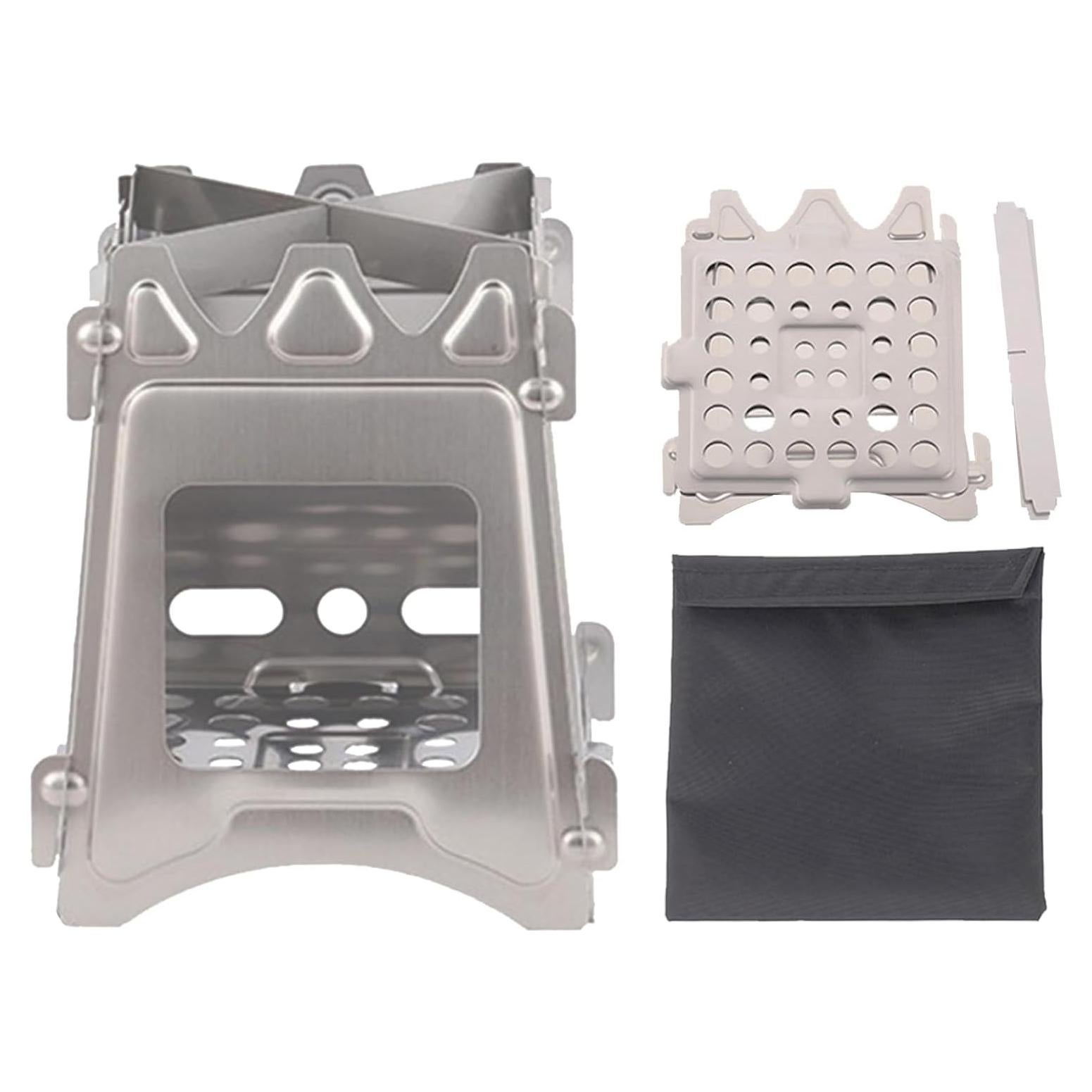 Estufa de Camping HOOFENI Plegable de Acero Inoxidable 16cm