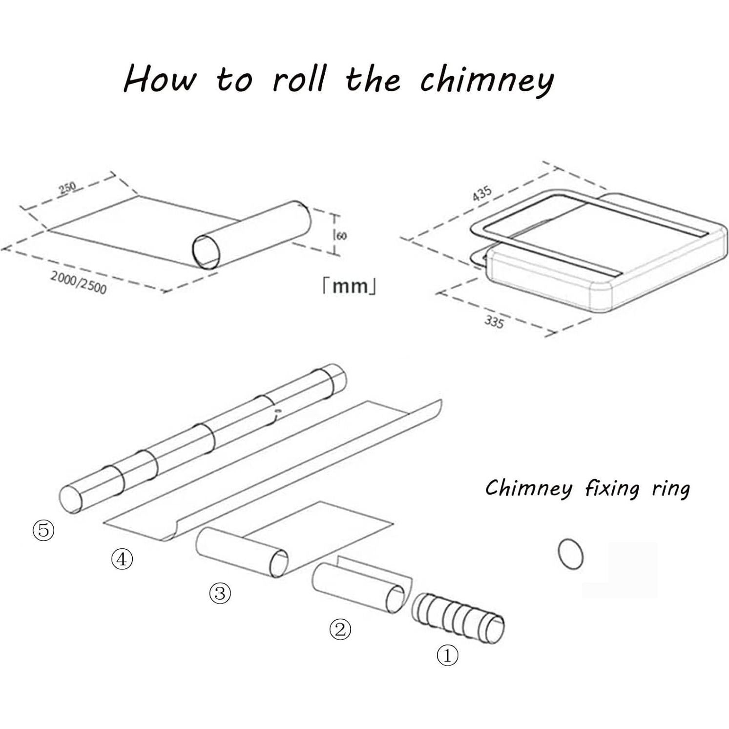 Estufa de leña Durikant portátil 37.8x19.6cm acero inoxidable
