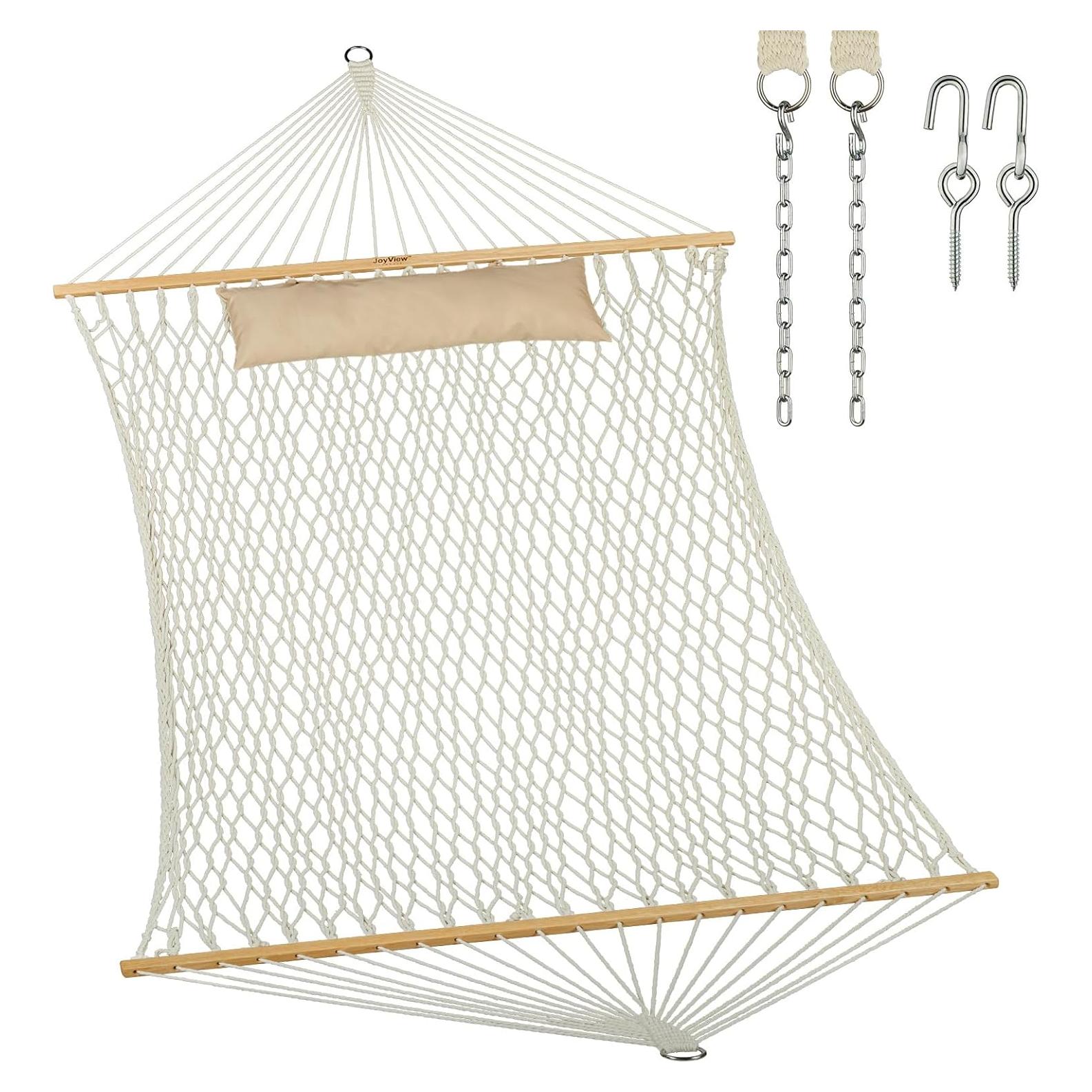 Hamaca Doble JoyView - Algodón Tejido a Mano con Almohada