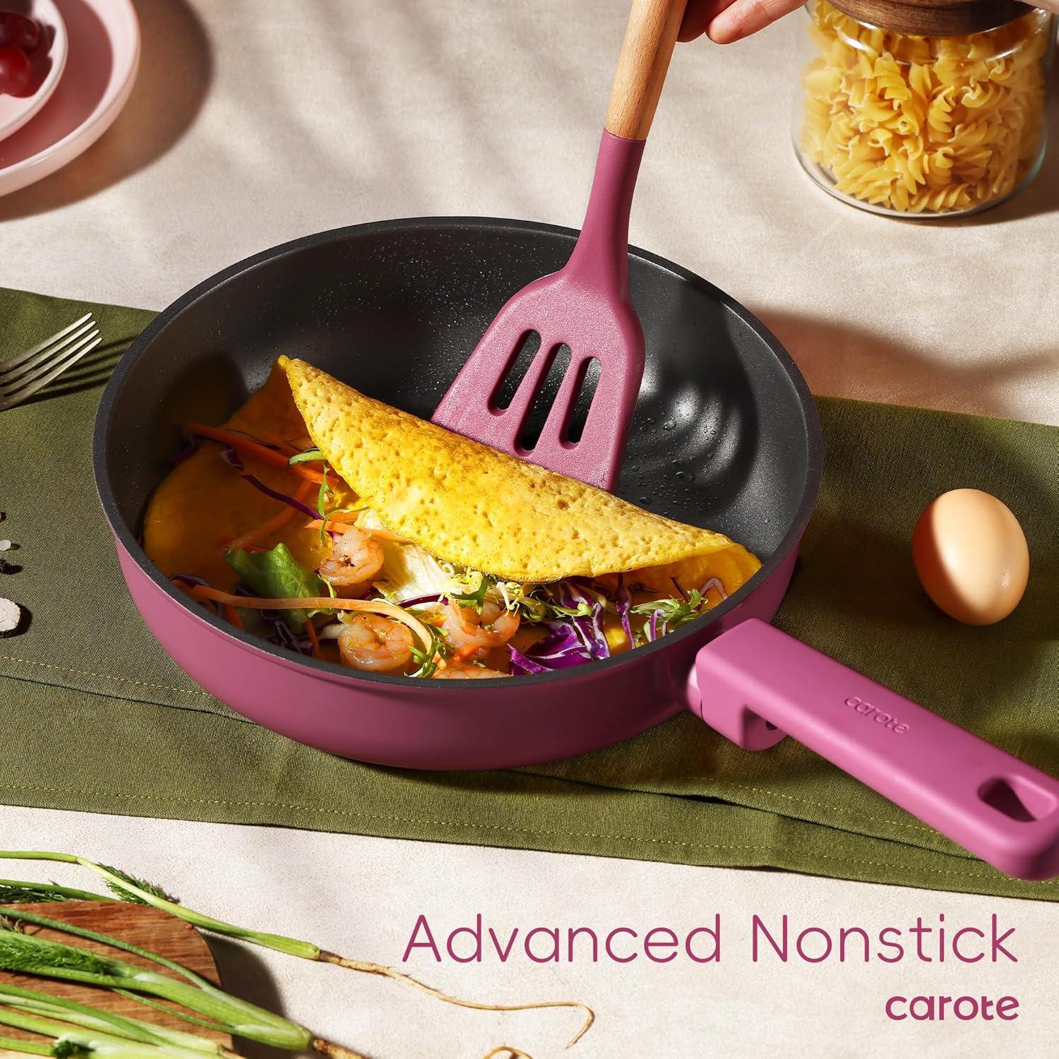 Juego de Ollas y Sartenes CAROTE 16 Piezas Rosa Claro