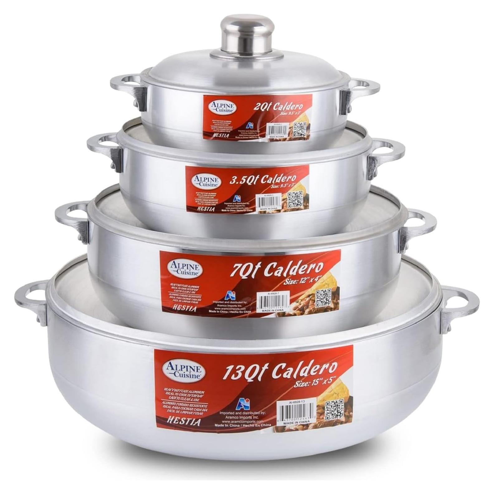 Juego de Calderos de Aluminio Alpine Cuisine 8 Piezas