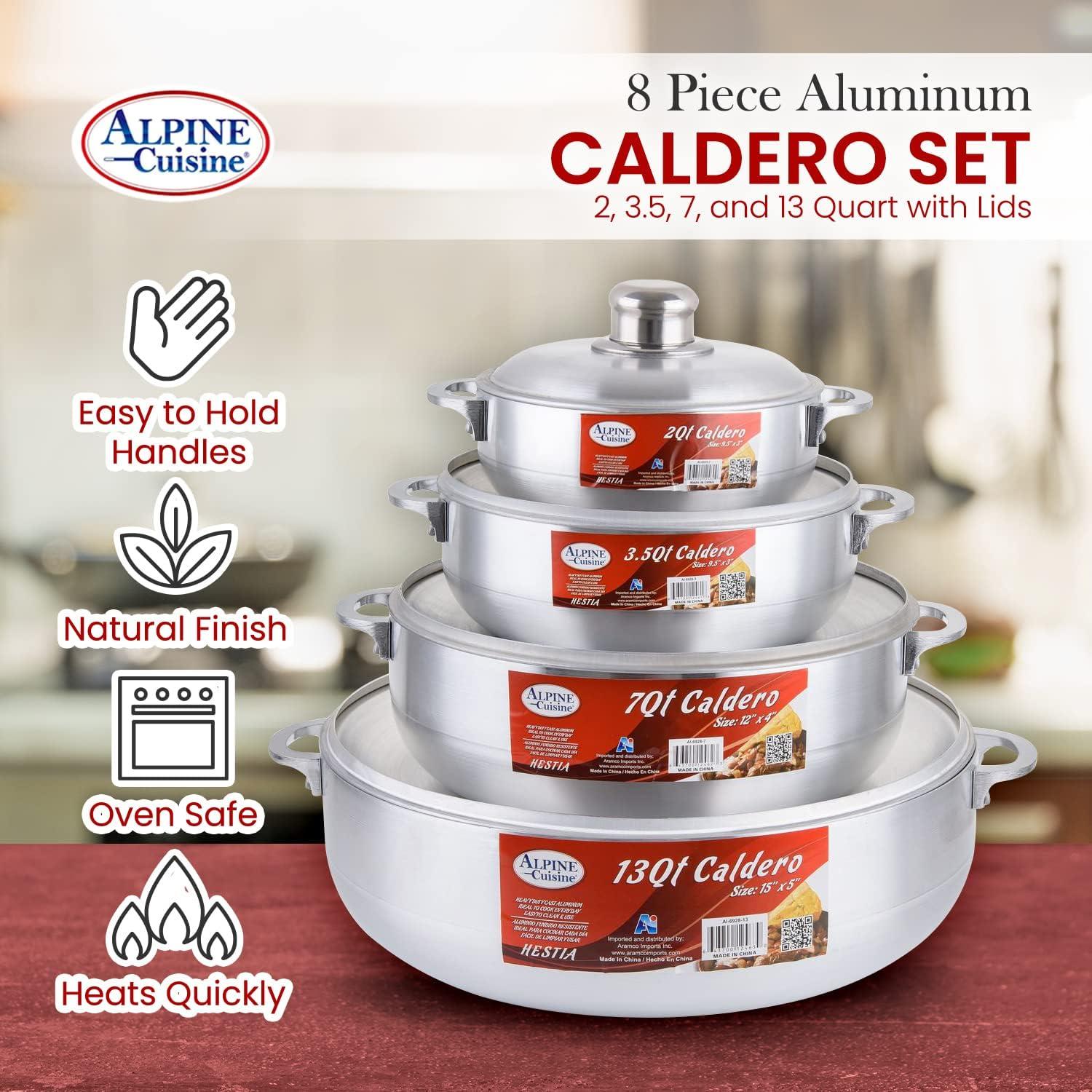 Juego de Calderos de Aluminio Alpine Cuisine 8 Piezas