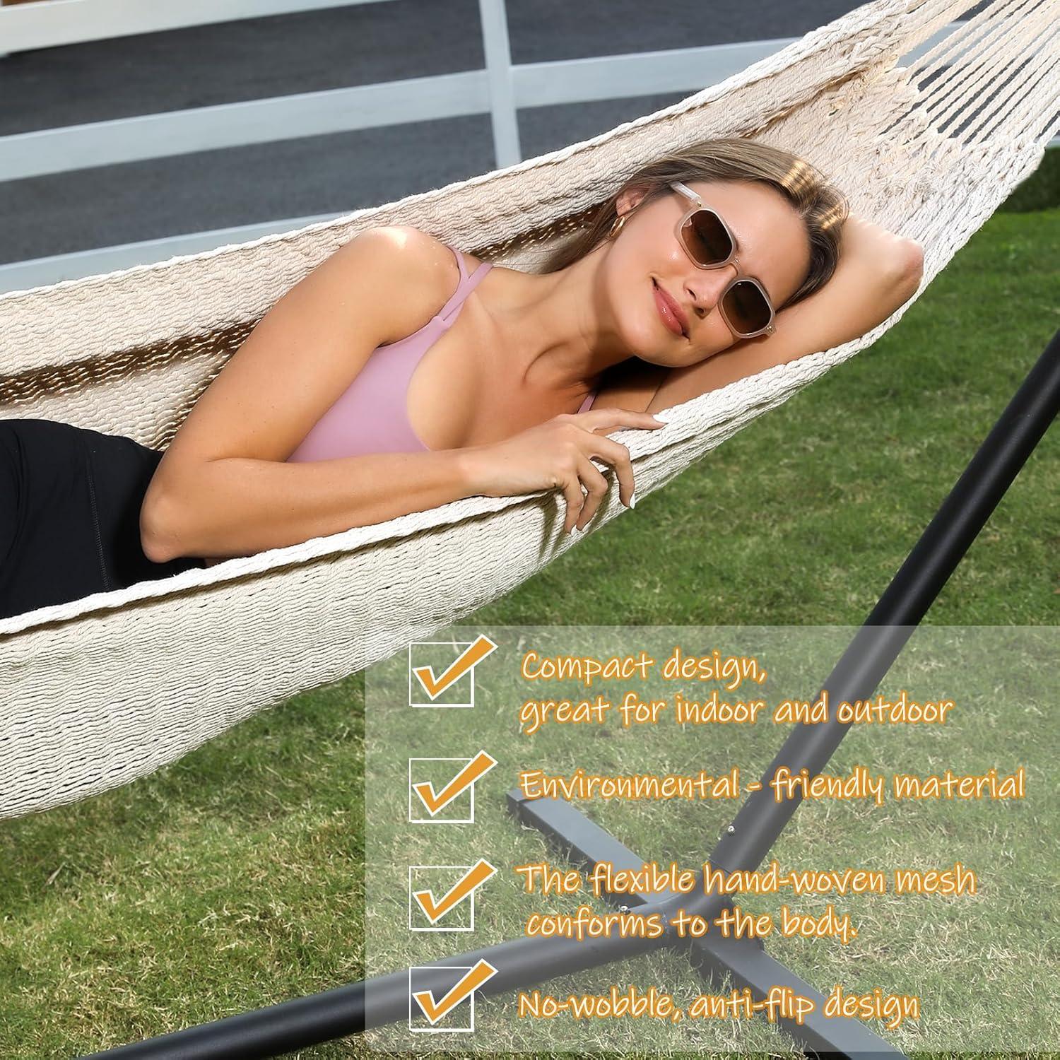 Hamaca Tejida a Mano ZEAN XXL para 2 Personas 250kg