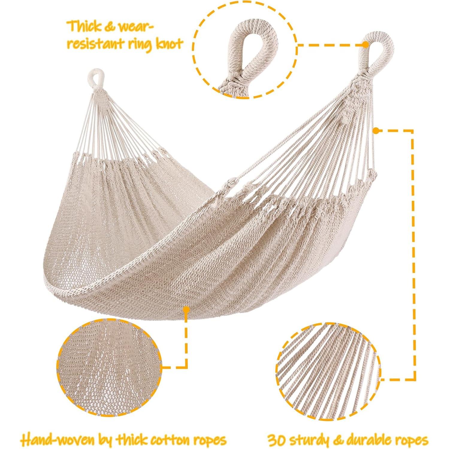 Hamaca Tejida a Mano ZEAN XXL para 2 Personas 250kg