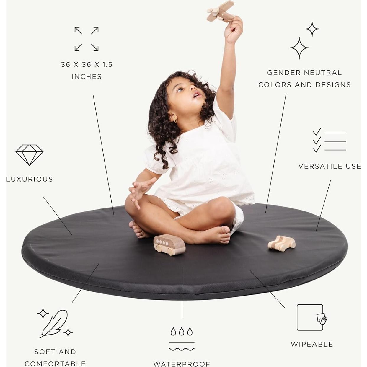 Alfombra de Juego Gathre Redonda Acolchada 91x91 cm Cuervo